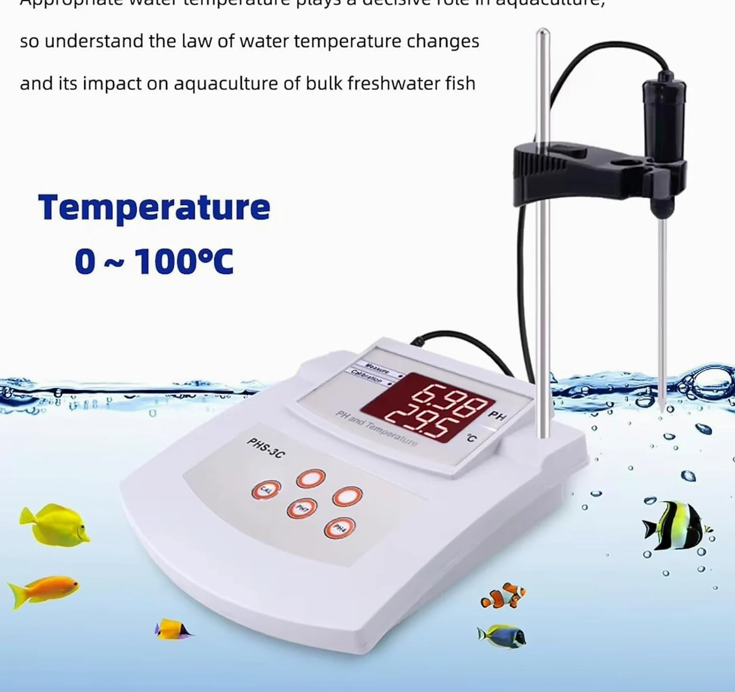 Medidor 2 En 1 De PH Y Temperatura, Multiparamétrico, Acidez Sobremesa Con Calibración Automática, Analizador La Calidad Del Agua, Para Instalaciones Ecológicas