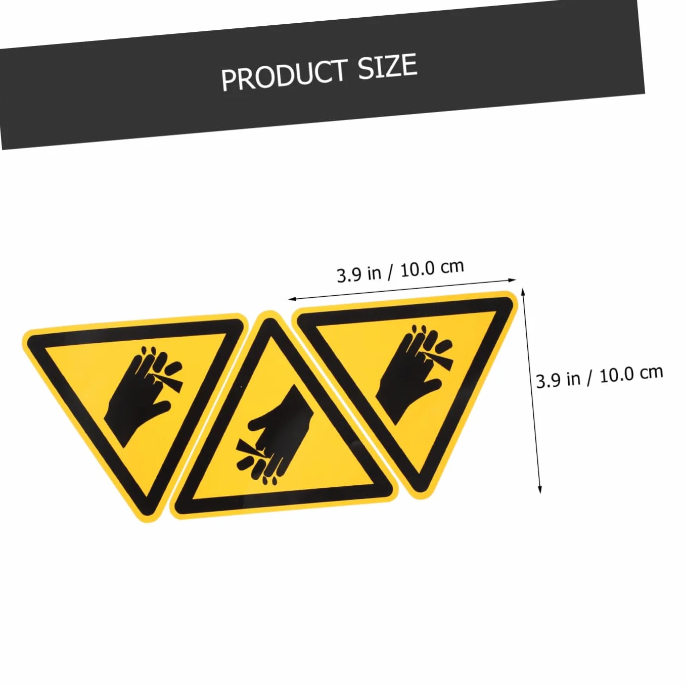 Healvian 3 Piezas Pegatinas Advertencia Lesionar La Mano Señal Amarillo Vinilo Autoadhesivo