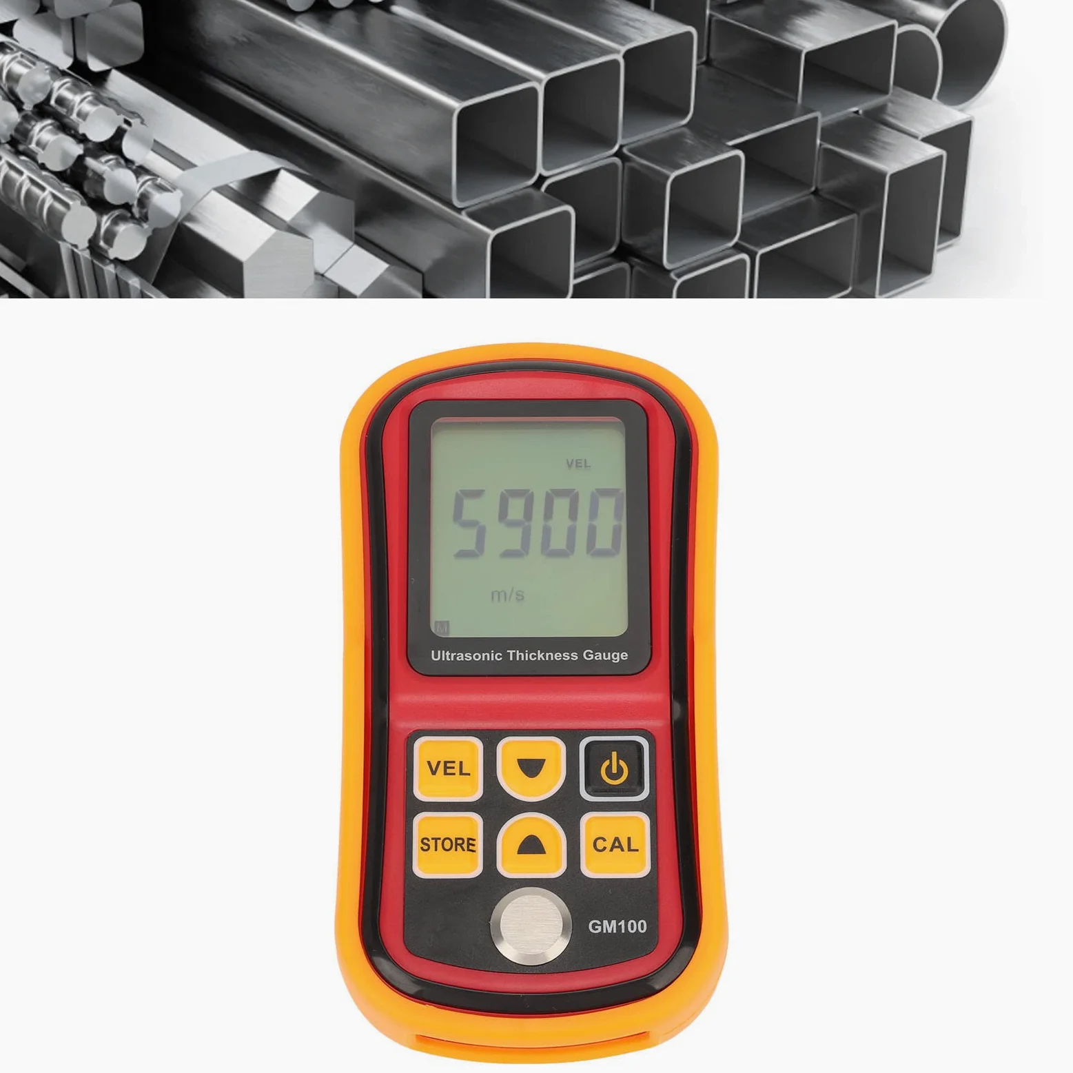 Haofy Medidor de Espesor Digital Pantalla LCD de 4 Dígitos Medidor de Espesor de Metal con Vista Estadística para Taller de Mecánica de Cobre y Acero