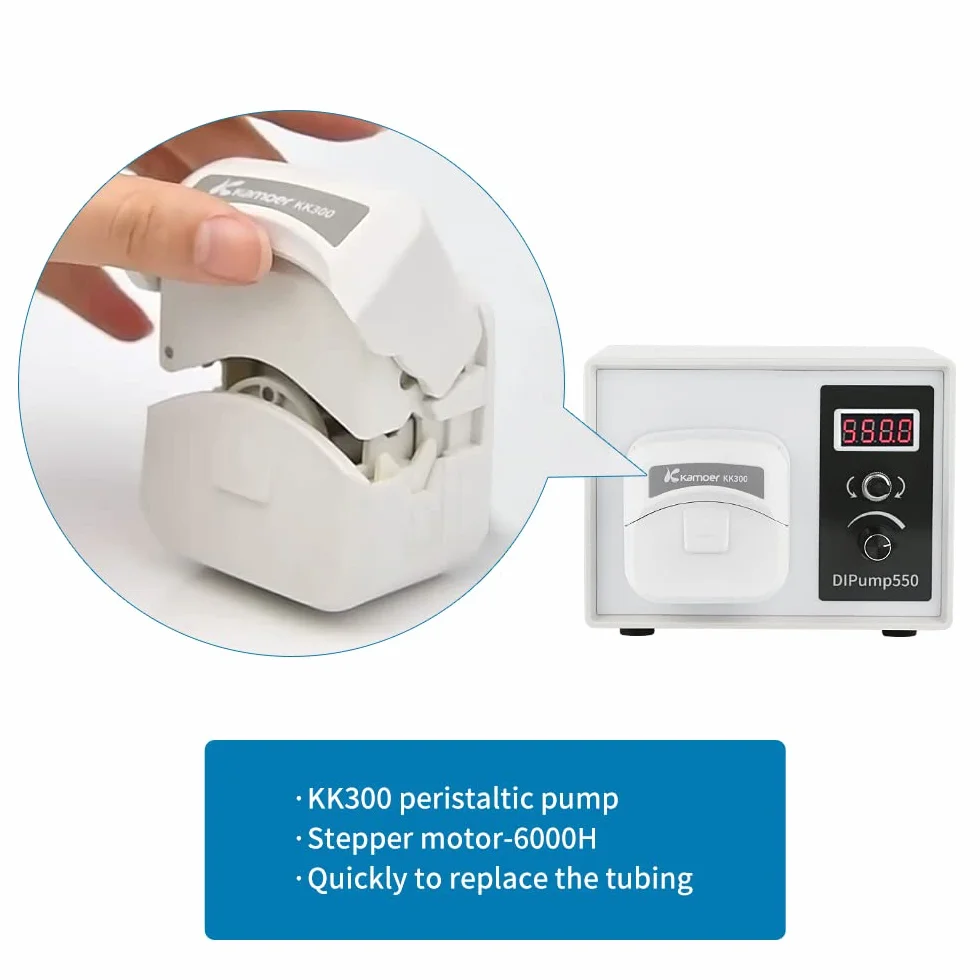 Kamoer DIPump-KK300 4 rotores 0-300ml/min bomba peristáltica de alta velocidad 24V motor paso a paso inteligente bomba dosificadora de líquido de laboratorio de alta velocidad variable