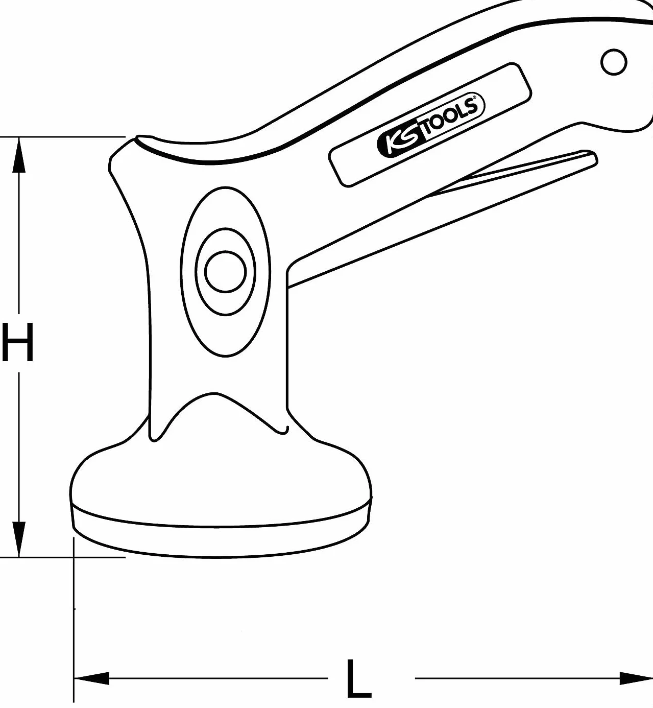 KS Tools 140.1015 Ventosa Mini para manipular con una sola mano, 8kg, Ø 70mm