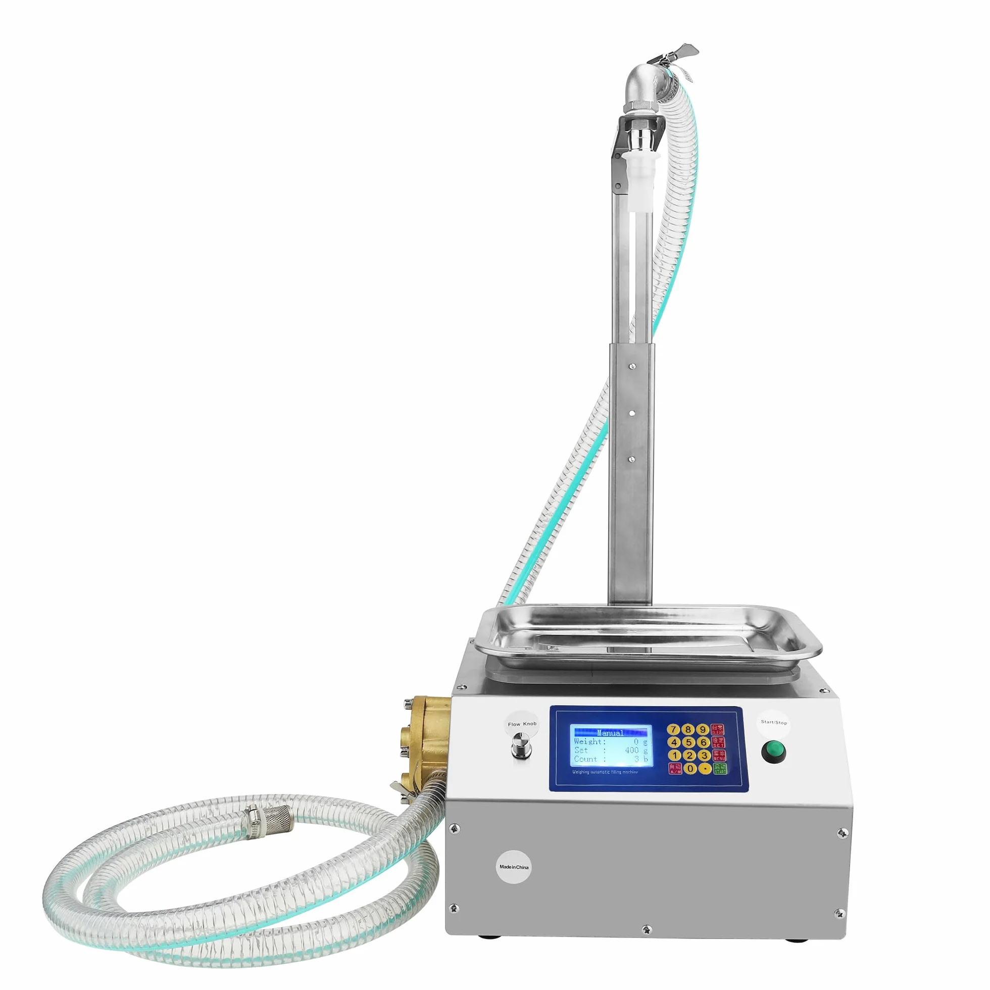 Llenadora cuantitativa de líquidos viscosos | Volumen de llenado 20ml-10000ml | Máquina de llenado de miel automática Máquina de llenado de líquido viscoso con pegamento Tahini, 7L / min