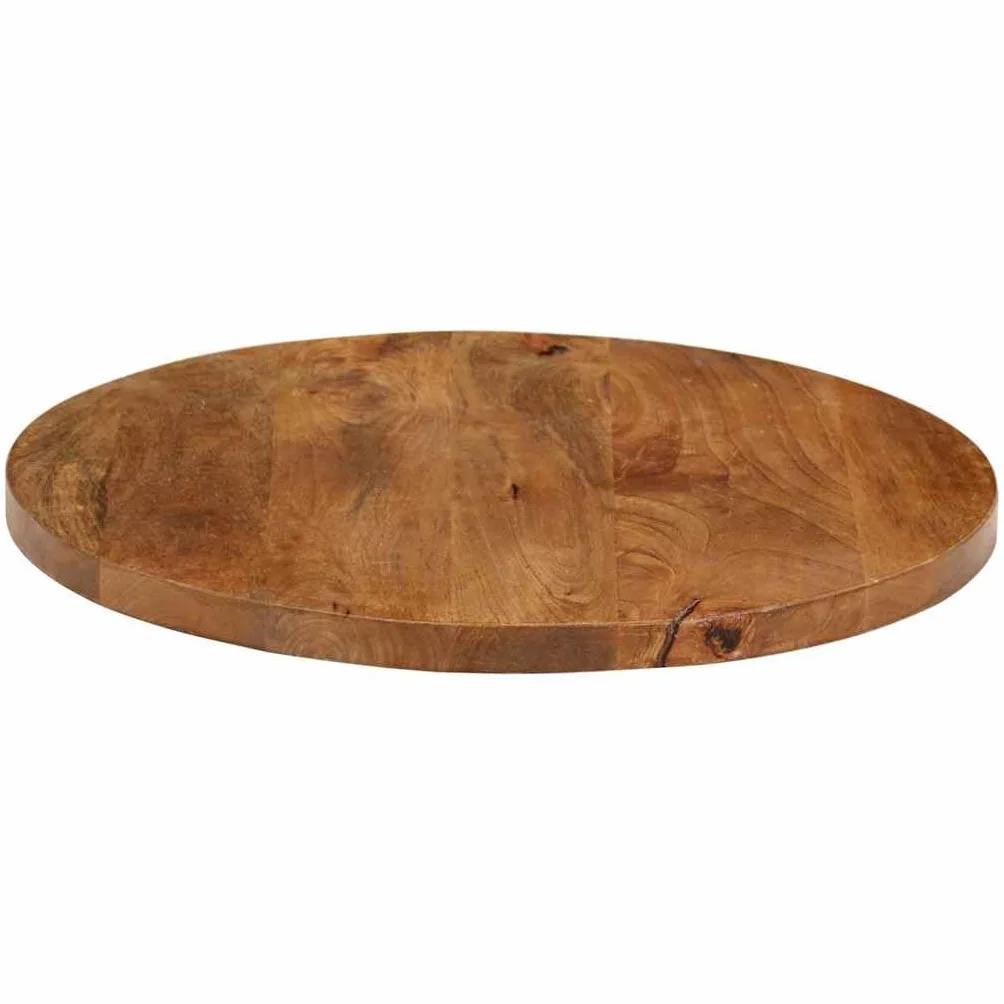 vidaXL Tablero de Mesa Redondo Madera Maciza de Mango Ø 60x2,5 cm, Superficie de Mesa, Tablero de Mesa de Madera, Tablero de Mesa de Centro