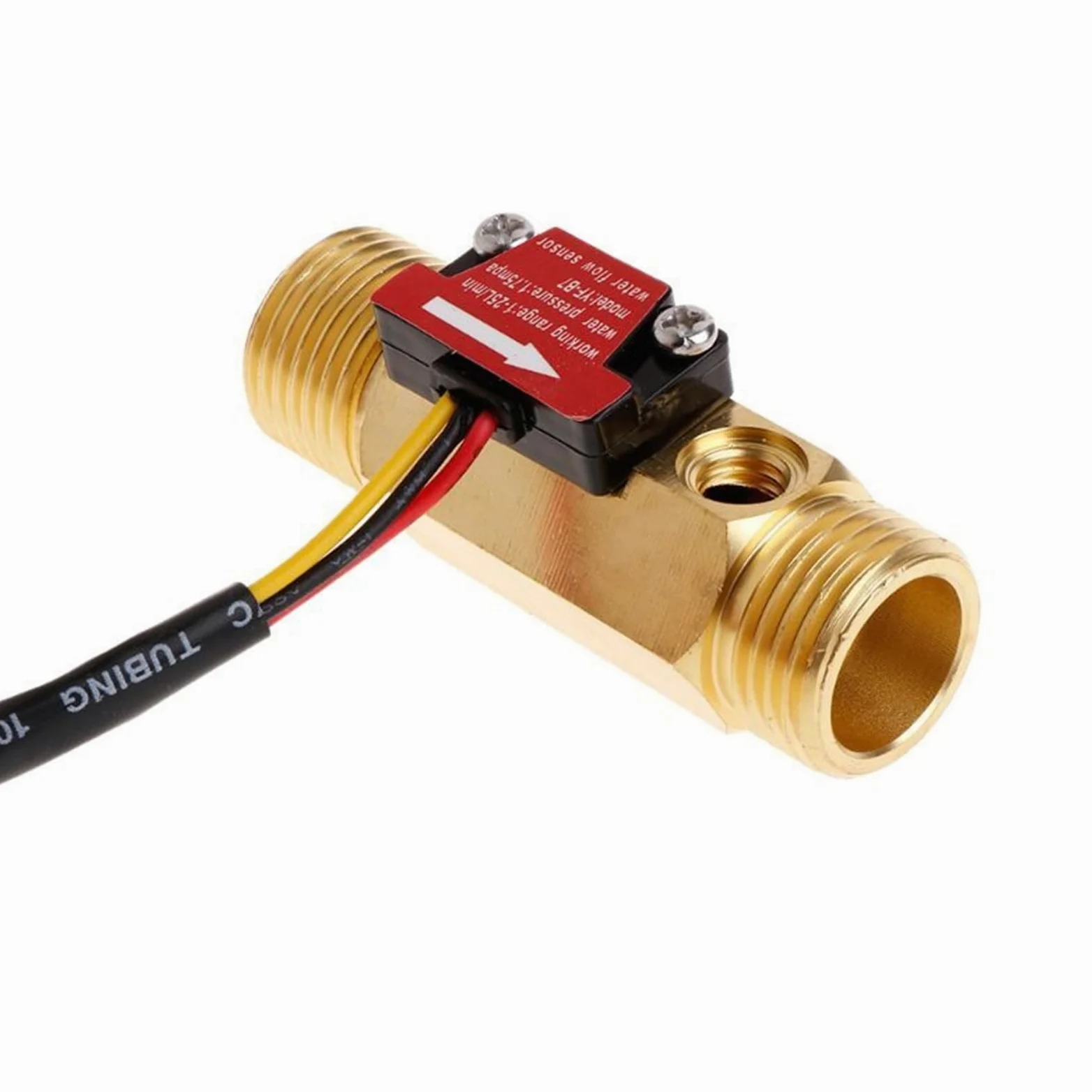 Contador de agua con entrada de latón. Medidor de Sensor de Flujo de Agua con pantalla LCD Digital, medidor de flujo, totámetro, registro de tiempo de temperatura con Sensor de flujo G1/2"