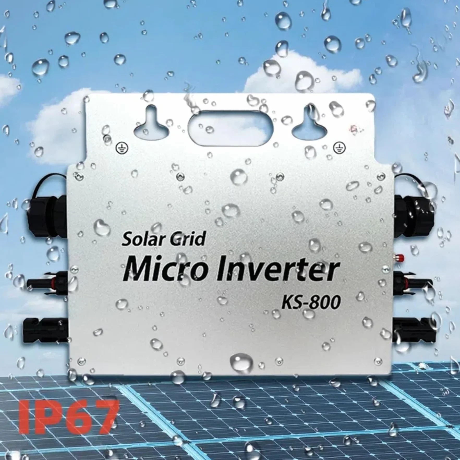 Micro inversor 800W con Pantalla de monitorización de Datos AC IP67 con WLAN App para 2 módulos solares para Balcony Power Station, Inversor Balcony Power Station 190-270V AC