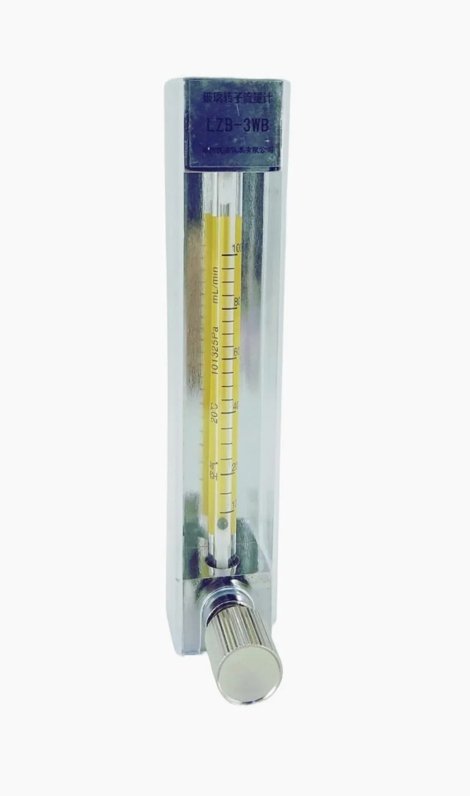 LZB -3WB, rotámetro de vidrio for líquido/agua/H2O, caudalímetro con válvula de control. Conector, puede ajustar el flujo.(1-10ml Pmin)