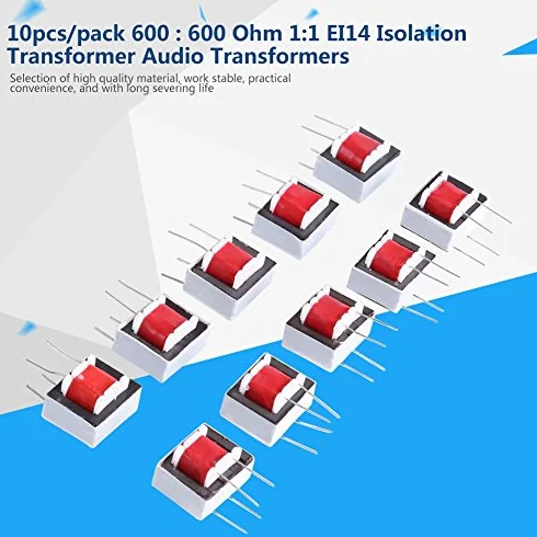 10 pcs/Paquete ei14 Transformador de Aislamiento, 600: 600 Ohm 1: 1, ei14 Transformador Audio Transformador de Aislamiento