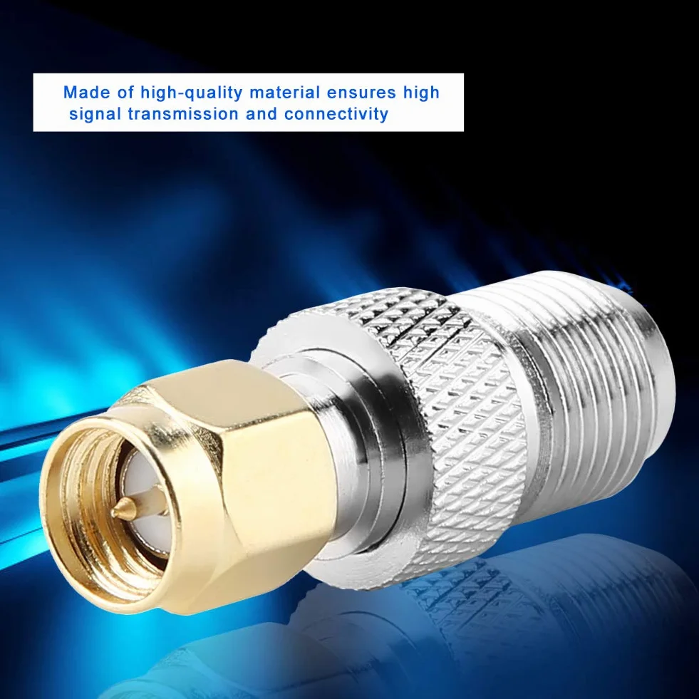 Adaptador Coaxial RF SMA Macho a F Hembra, Conector de Acoplamiento Recto, Alta Transmisión
