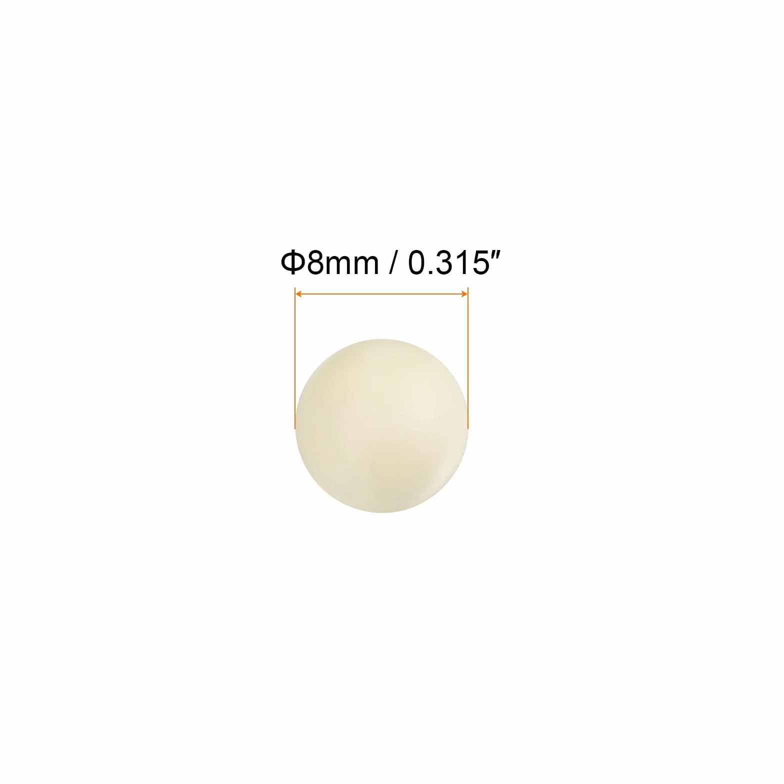 sourcing map 5uds PA Nylon Sólido Plástico Bolas 8mm G3 Precisión Rodamiento Bola