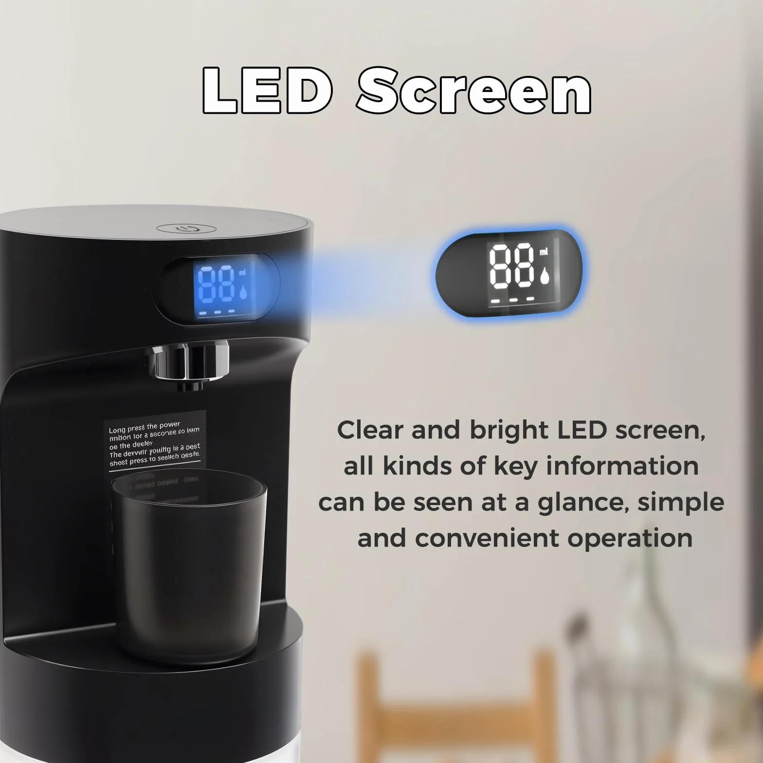 Dispensador automático de baño sin contacto Longzhuo 600 ml USB-C recargable S15 Negro