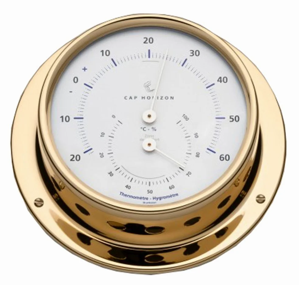 Barigo Humedad termohigrómetro Ø 70 mm oro