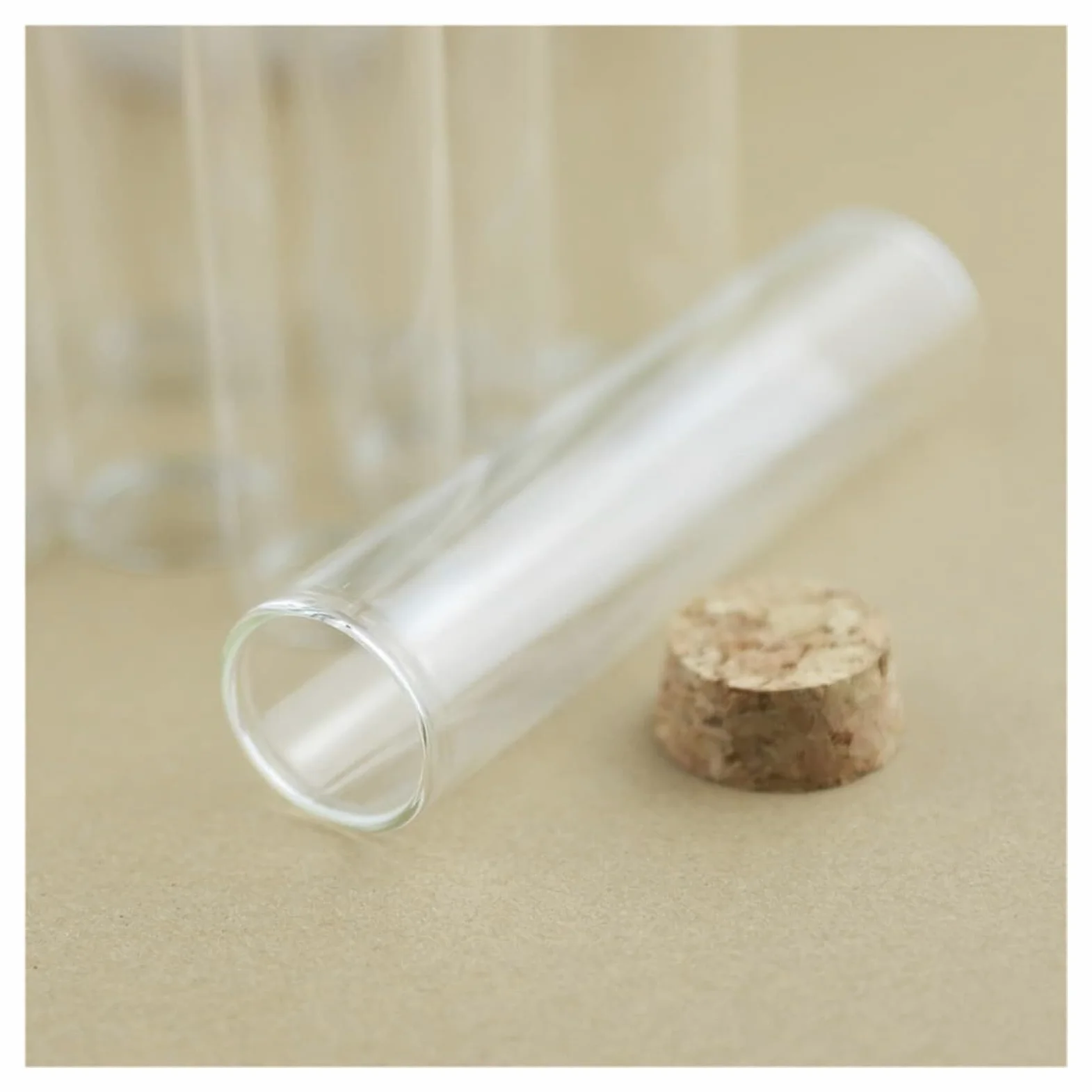 Tubos de ensayo de Vidrio Transparente, Paquete de 24 Viales Botella Vidrio 30x120 mm y 60 ml con tapón Corcho