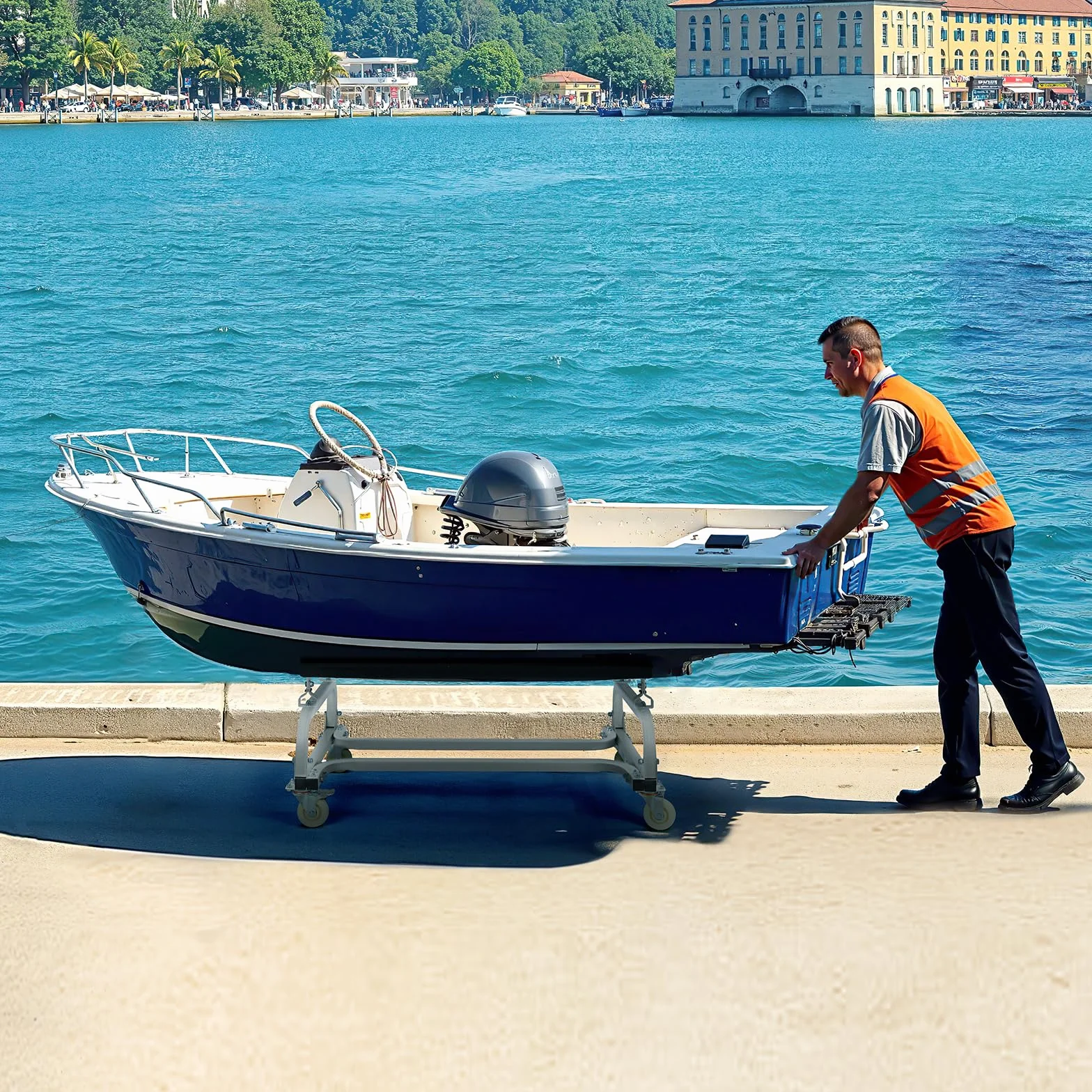 VEVOR Plataforma Rodante para Moto Acuática de 1200 x 720 x 510 mm, Carga de 590 kg, Soporte para Moto de Agua, Carrito PWC con 4 Ruedas y 2 Frenos para Mover Motos de Agua, Kayaks, Lanchas Rápidas