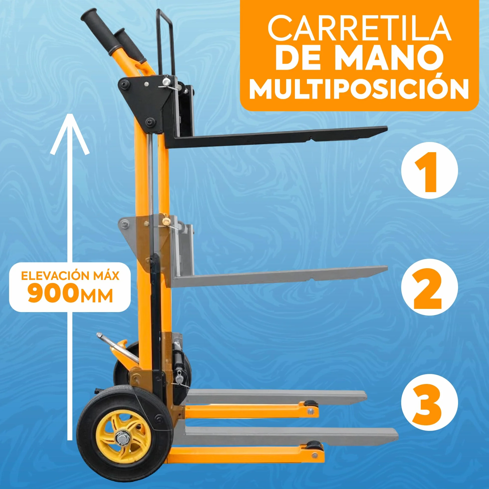 Mini Apilador Manual 200 Kg Amarillo (SDJL200) | Elevación 900 mm |