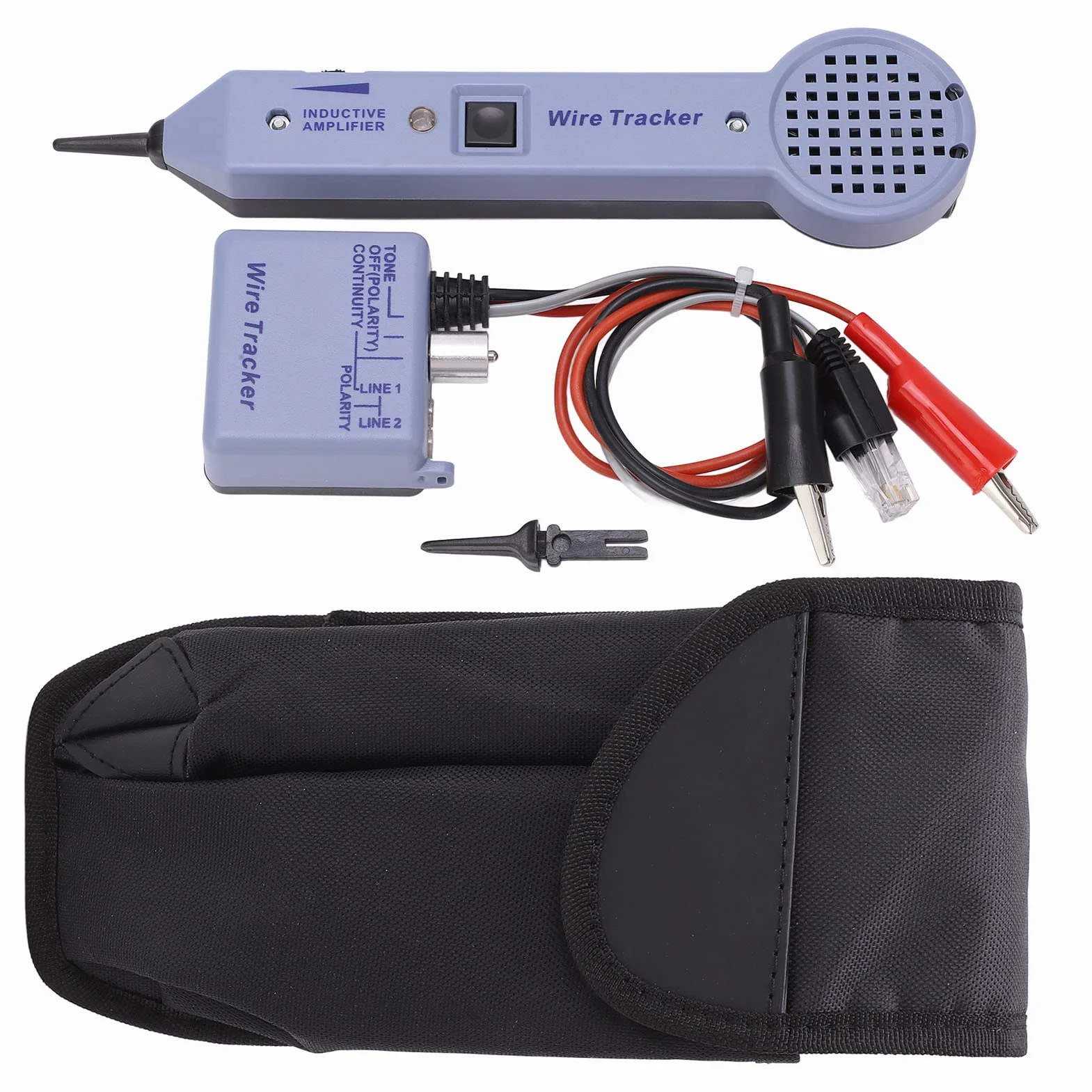 Kit de Probador de Rastreo de Cables de Red de Alta Precisión Amplificador de Inducción Ajustable de Audio Detector de Tóner de Cables para Reparación de Cables y Alambres