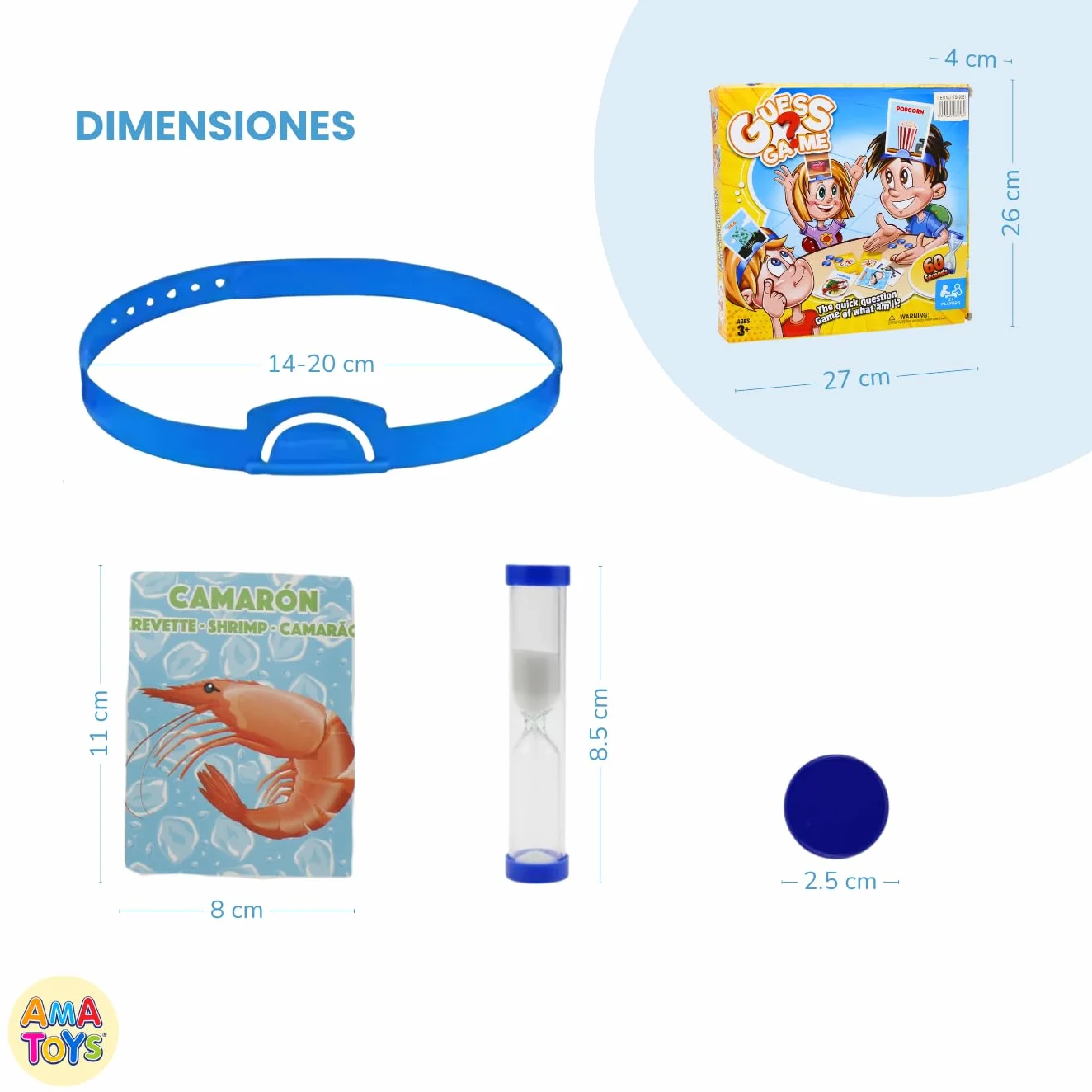 Adivino Que Soy Guess Game – Juego de Mesa para Niños y Familias, Adivina la Palabra con Cintas y Cartas, 2-6 Jugadores, +3 Años