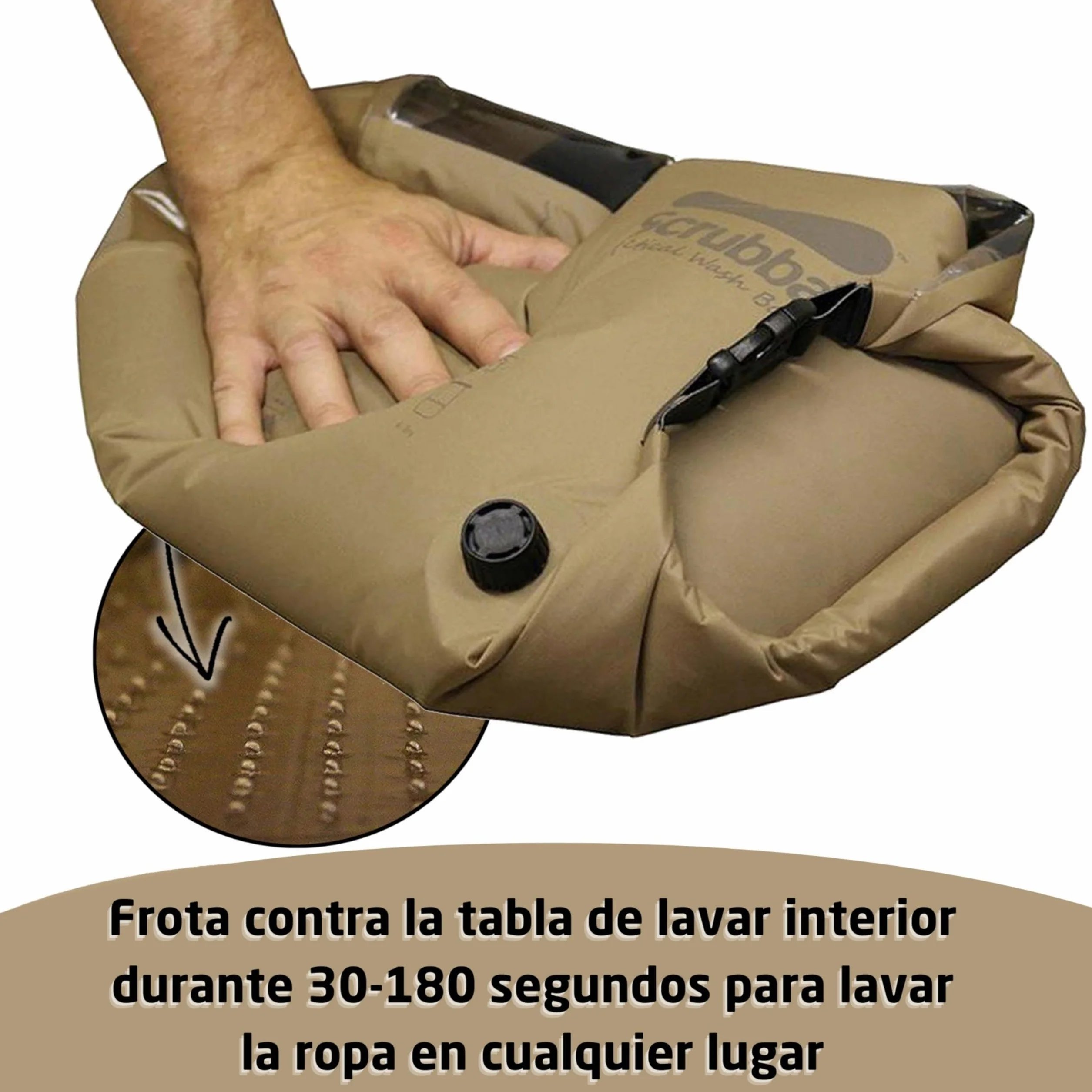 Scrubba Tactical Bolsa de Lavado Portátil 2.0 - Sistema de Lavado Impermeable para Viajes Camping Senderismo