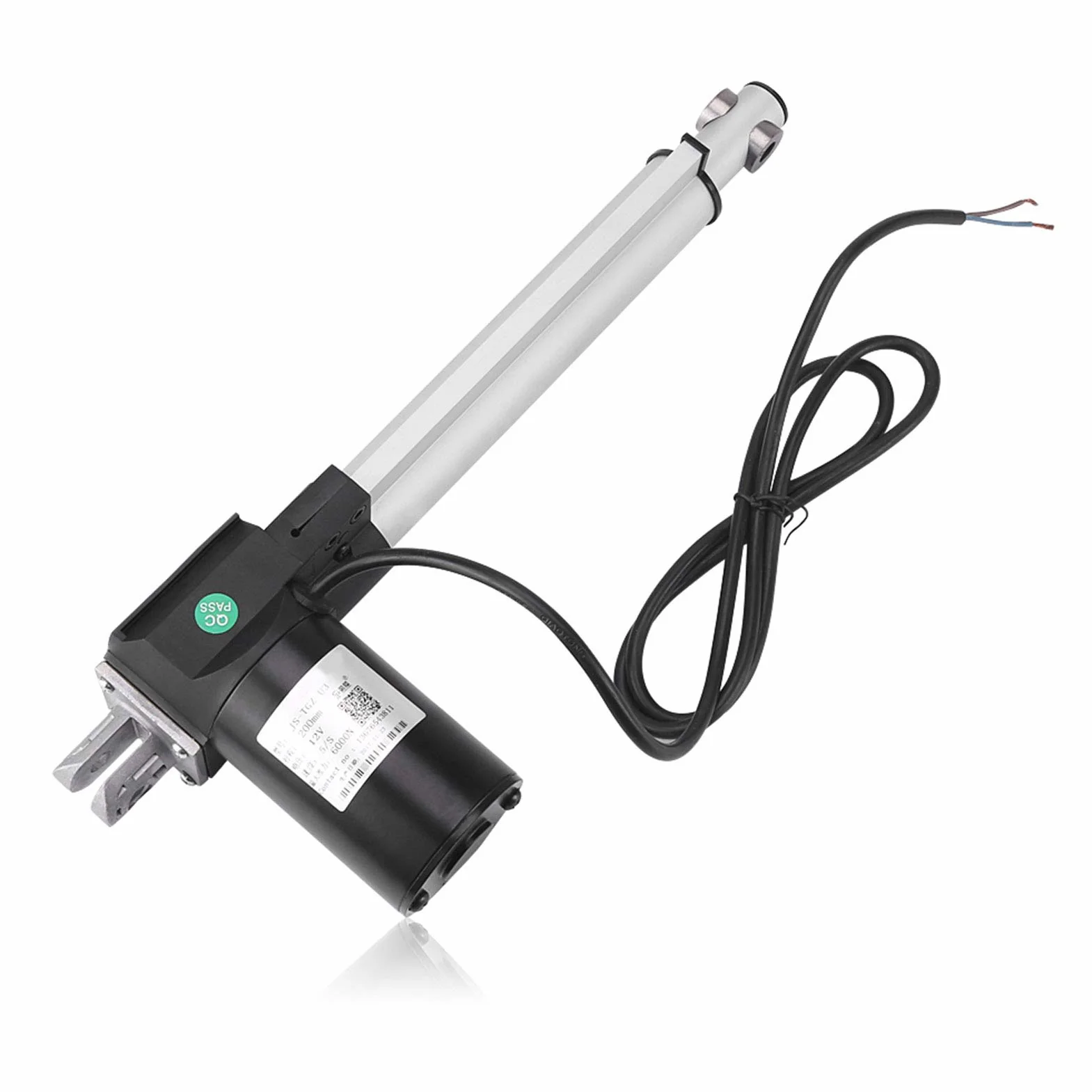 Actuador Eléctrico, Actuador Lineal DC 12V 6000N Motor Eléctrico de Carrera de Elevación Máxima para Automóvil (200 mm)