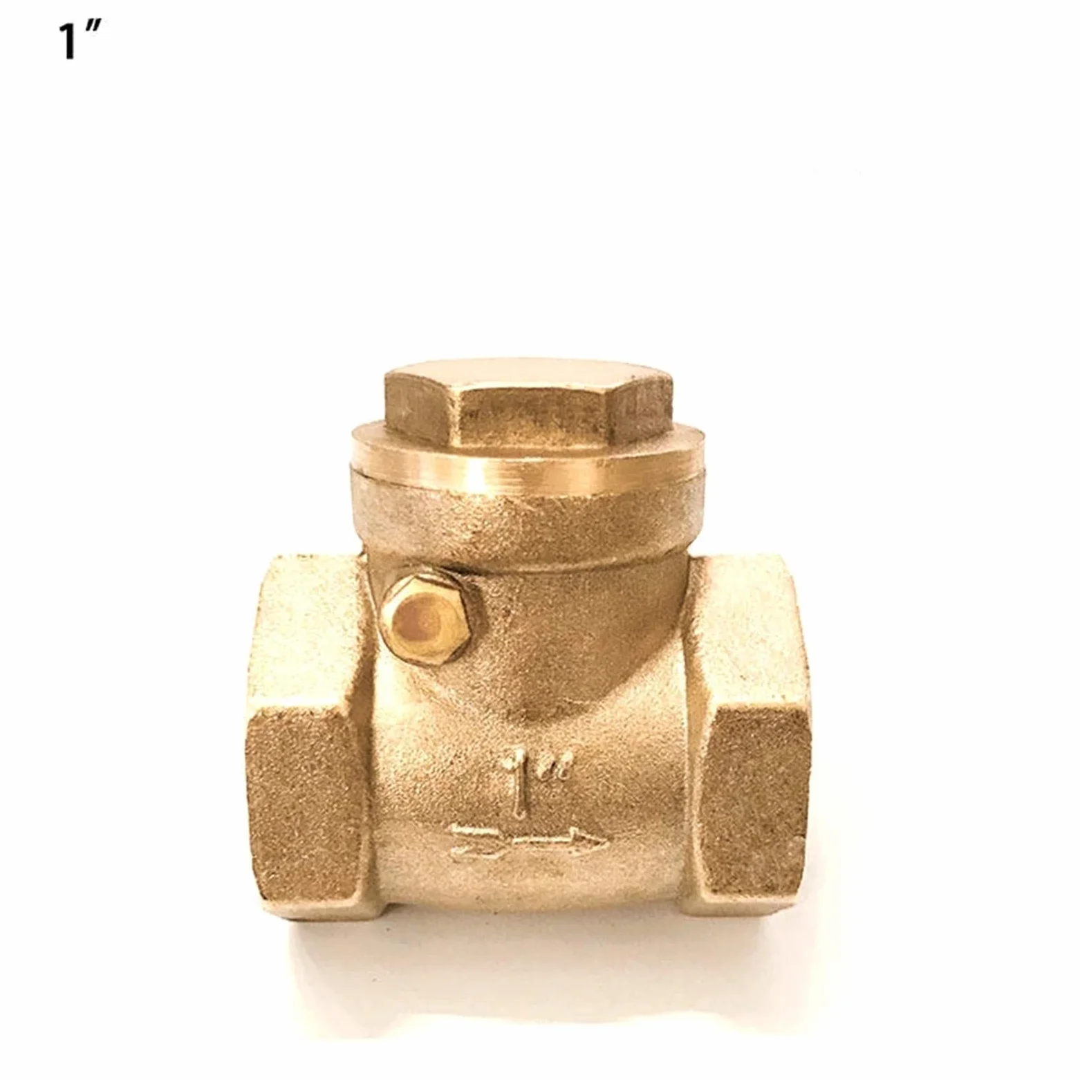 Válvula antirretorno con boca de alambre de latón horizontal de 1/2 3/4 1 2 pulgadas, válvula de retención con rosca hembra de cobre completo, 1 unidad(1-1/2")