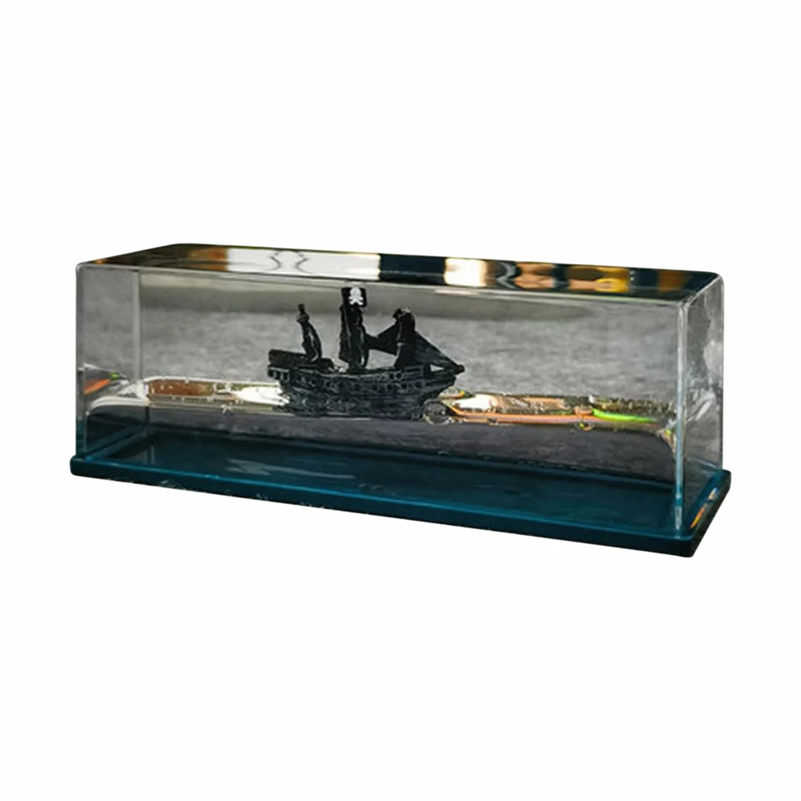 Botella de Deriva de fluidos insumergible Barco Unhunkable Crucero Fluid Drift Modelo Decoración Hogar (Perla Negra)