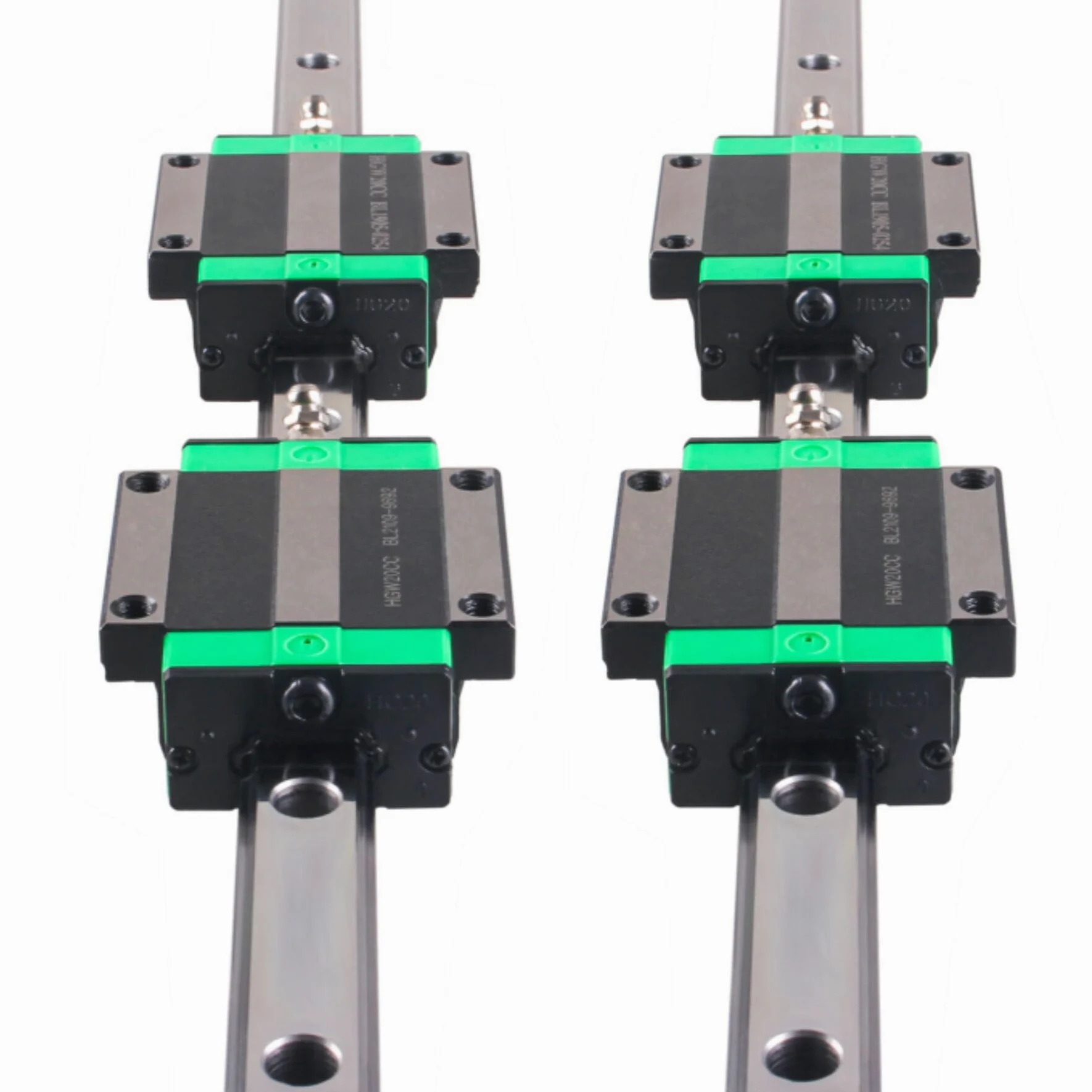 Guía lineal 2 piezas HGR20 1500 mm riel lineal con 4 bloques de rodamiento HGW20CC para impresora 3D DIY, máquina CNC, dispositivos eléctricos, tornos, riel guía lineal