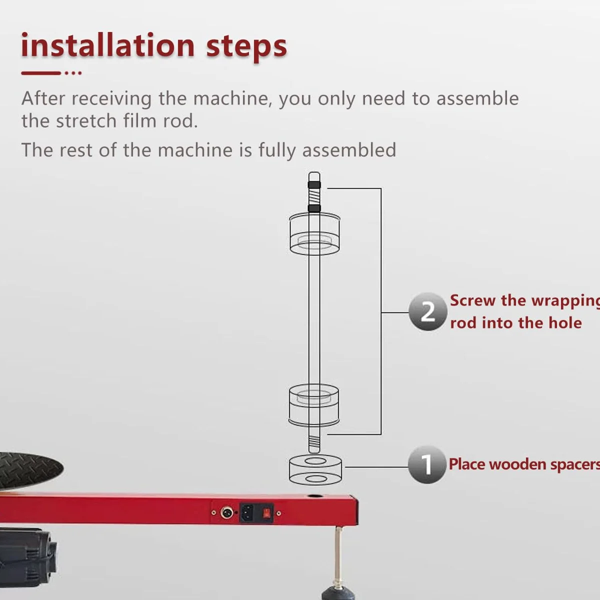 Máquina Envolvedora Eléctrica con Film Estirable, Máquina Empacadora con Dispensador De Film Estirable, Máquina Envolvedora De Cartón, Velocidad 50 RPM, La Alta Velocidad Mejora La Eficiencia 60cm
