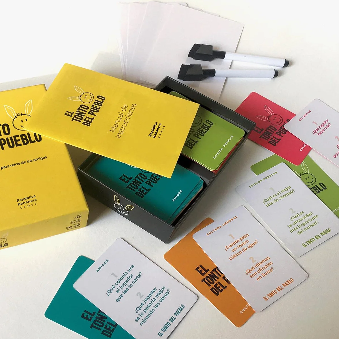El Tonto del Pueblo - Juegos de Mesa - Cartas pizarras y rotuladores