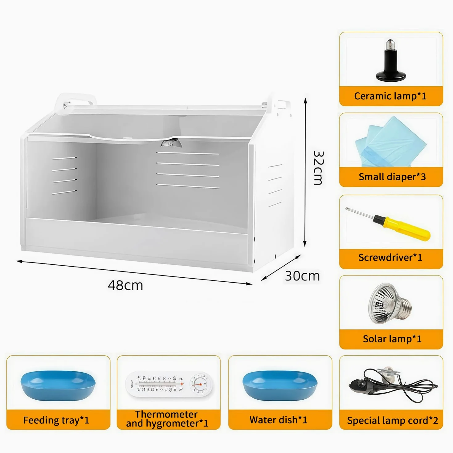Equipo para incubadoras de Pollitos de Aves de Corral | caja de cría de pollitos, caja de cría con abertura transparente, con termómetro y lámpara para