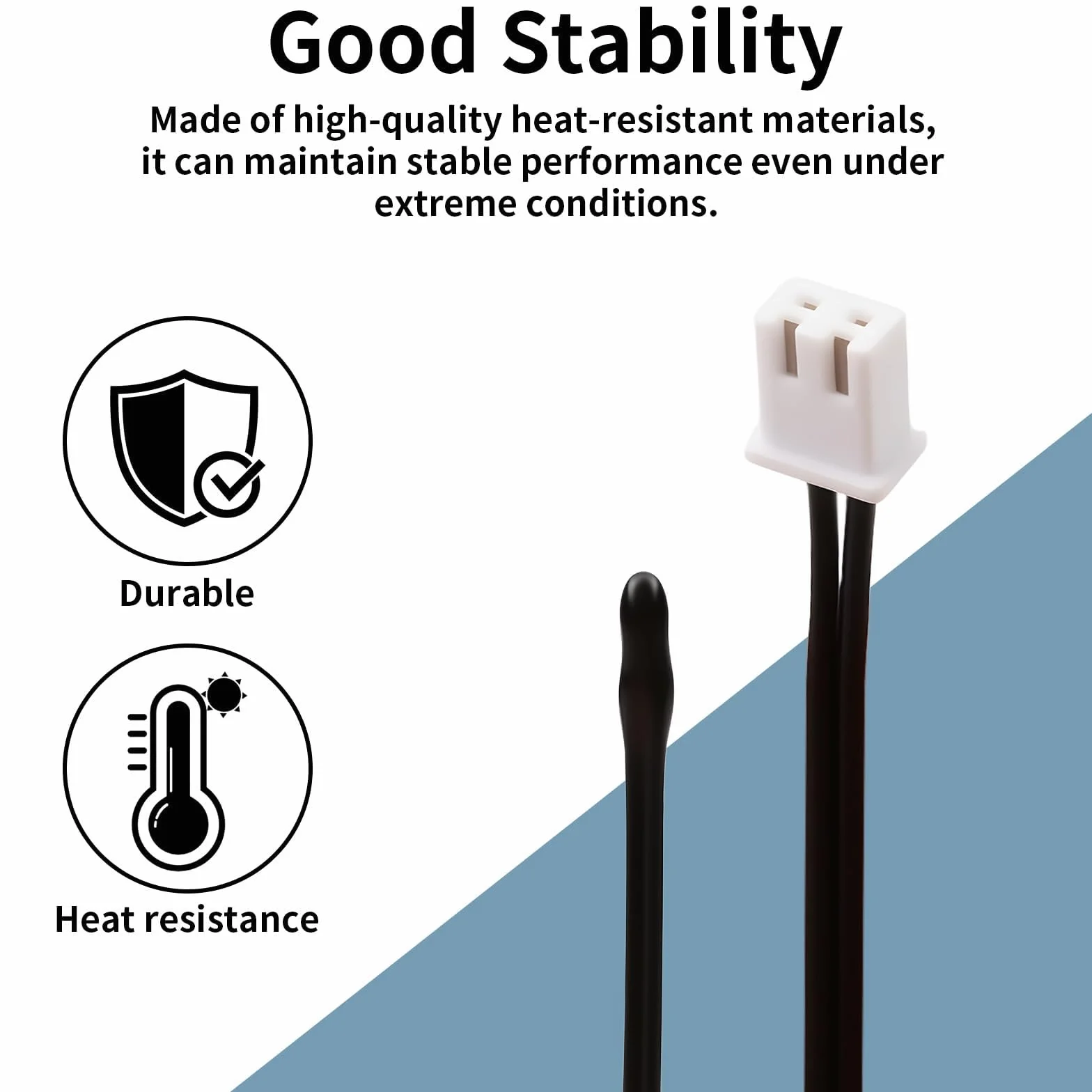 Sondas de Sensor de Temperatura NTC 10K 100cm Termorresistente Impermeable para Aire Acondicionado
