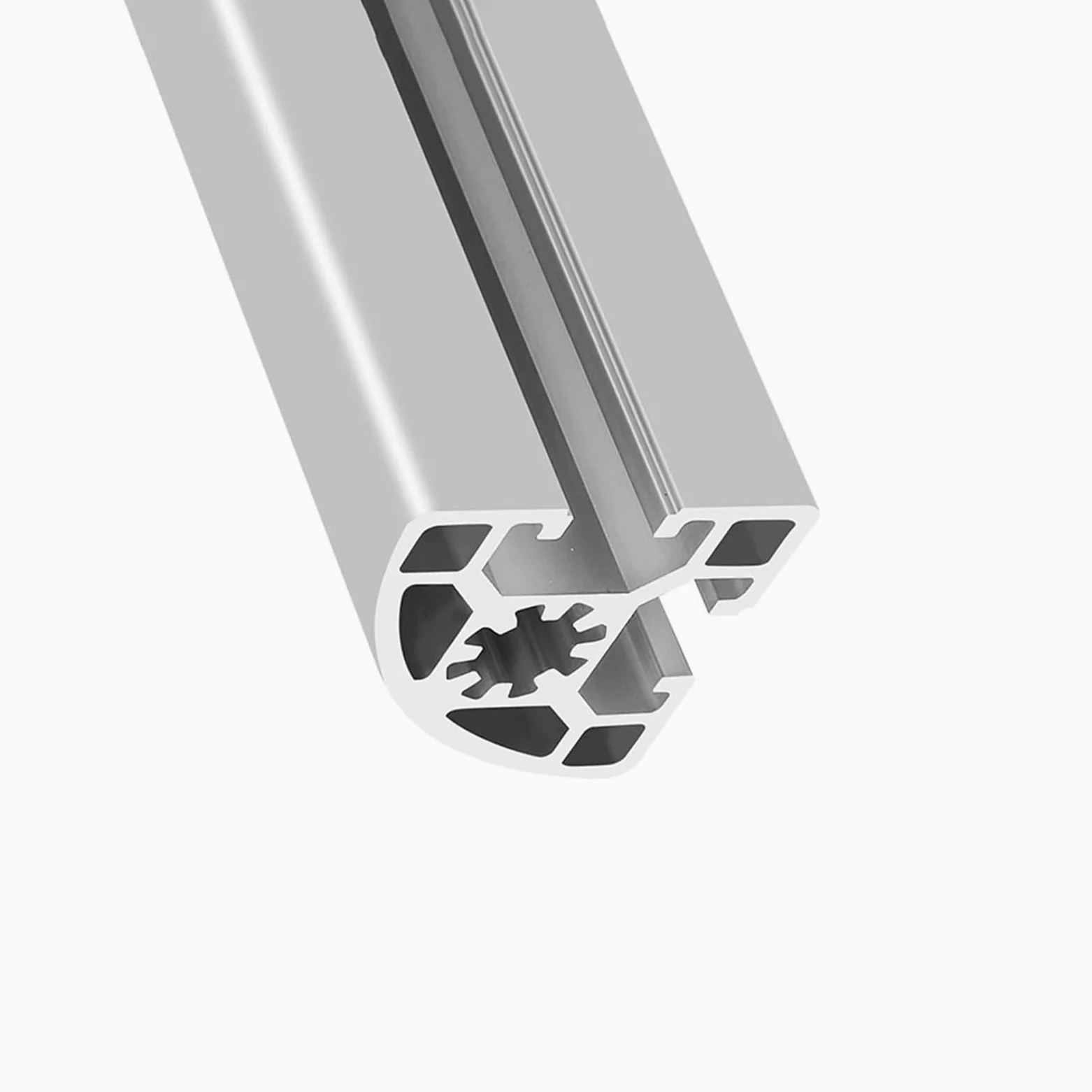 Perfil de aluminio de arco 4545R con ranura de 10,2 mm y marco de extrusión curvado de 45 x 45 mm for marcos de equipos, barandillas de máquinas y estanterías for flores. Borde
