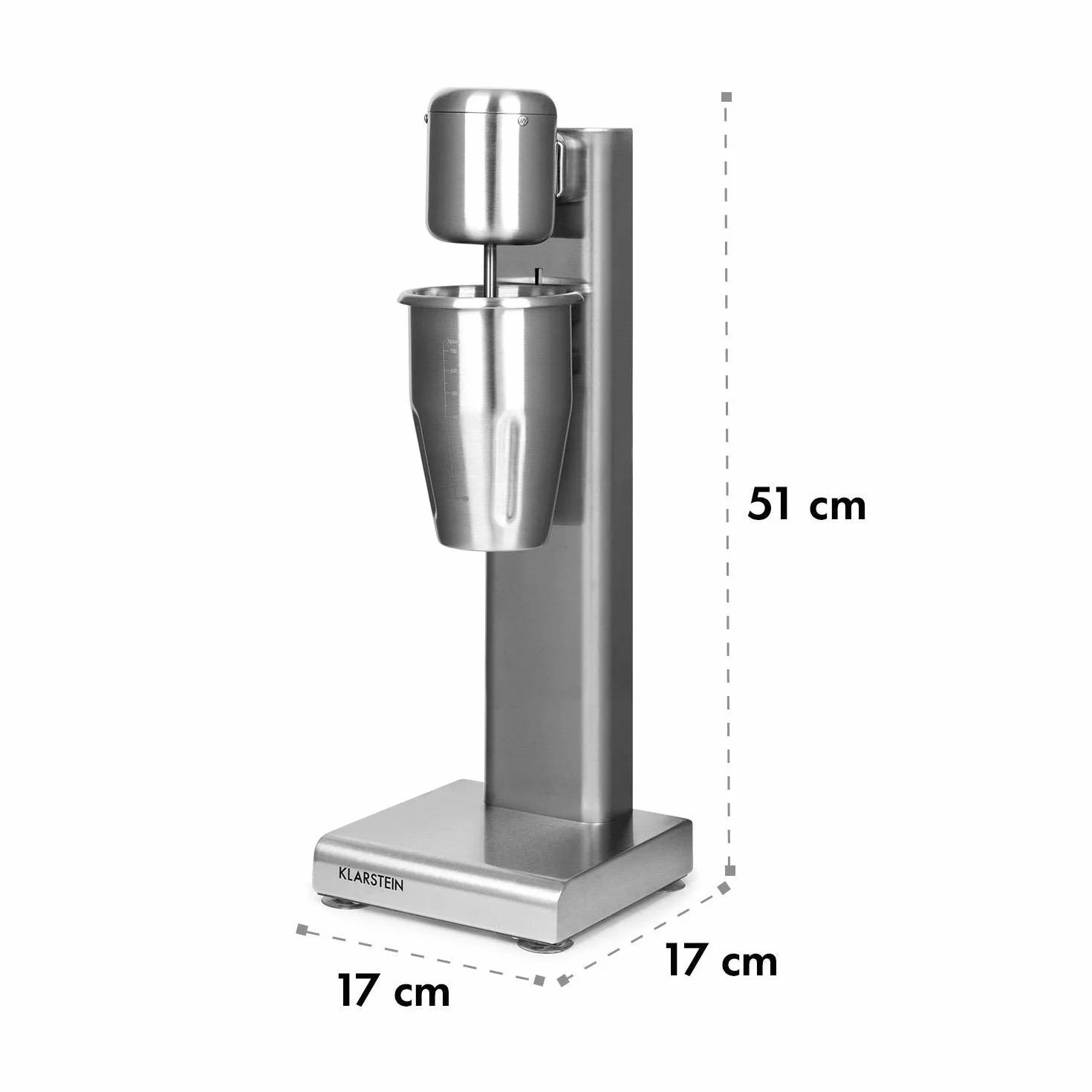 Klarstein Kraftpacket Pro Mezclador de bebidas - 80 W, 1 L, 2 niveles, 20000 rpm, Vaso mezclador de acero inoxidable, Mezclador de bebidas, Cóctel, Mezclador para bar, Gastro, Profesional, Plateado