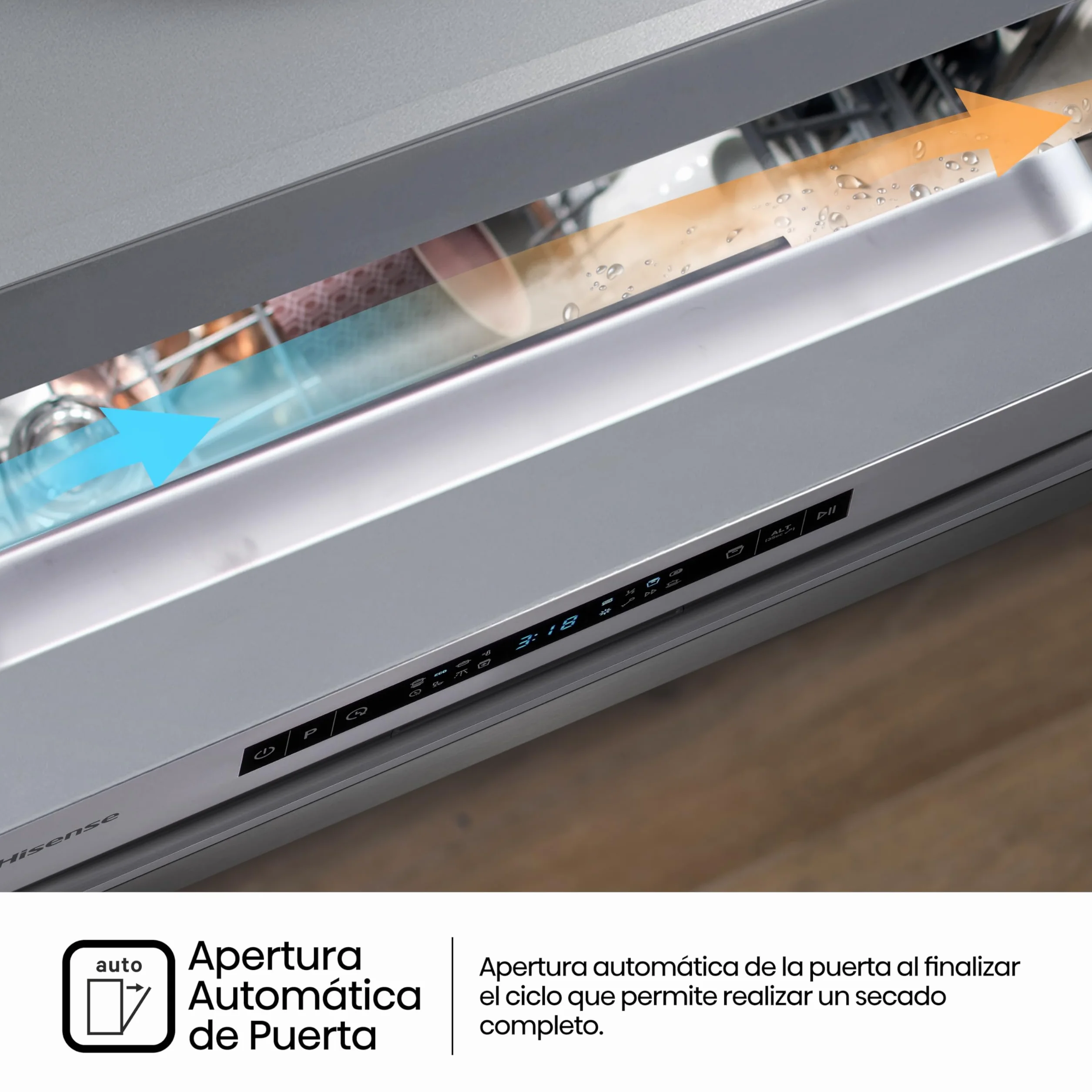 Hisense Lavavajillas Libre Instalación 45cm 11 Servicios 8 Programas Media Carga 3ª Bandeja Inox