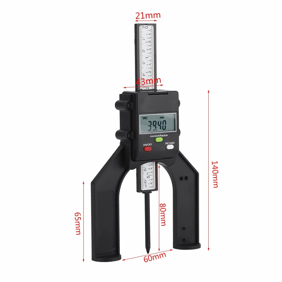 Medidor de Profundidad Digital 0-80mm para Carpintería, Herramienta de Medición Exacta