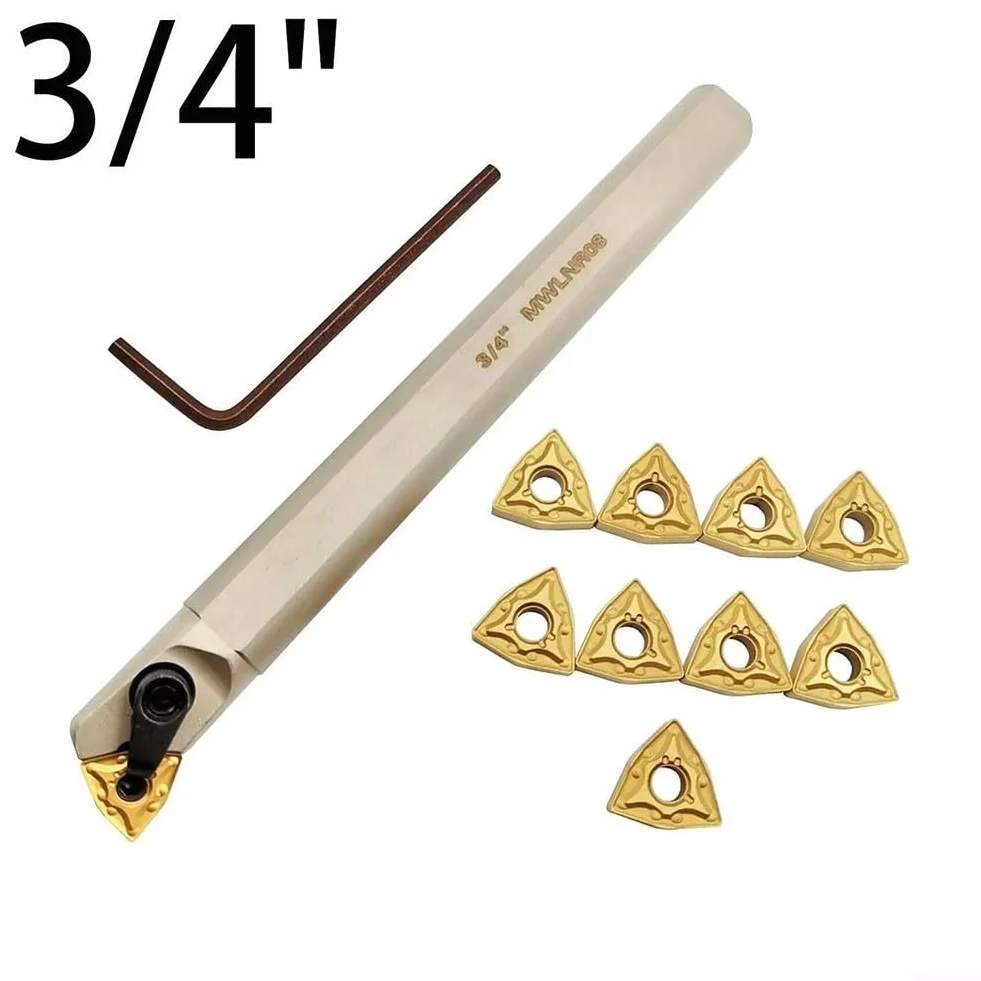 Niceminiwall ZQ1616R-2 Herramienta de ranurado de corte de ranurado + 10 piezas de insertos de torneado de carburo SP200 para CNC