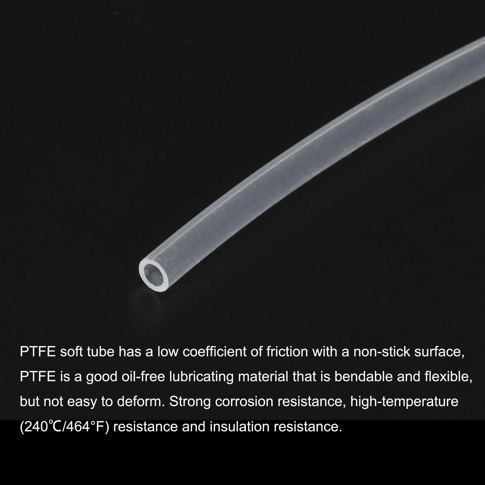 Manguera de PTFE 6.56 Pies, Tubo Alta Temperatura 6mm Interno 8mm Externo, Blanco para Impresoras 3D