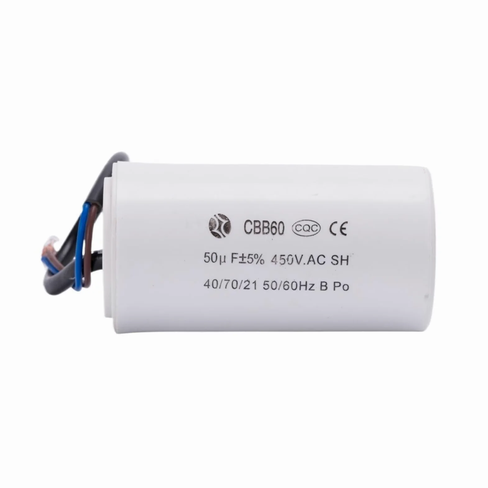 Condensador de funcionamiento de dos cables CBB60 450VAC 50uF, condensador de arranque de motor for máquina eléctrica