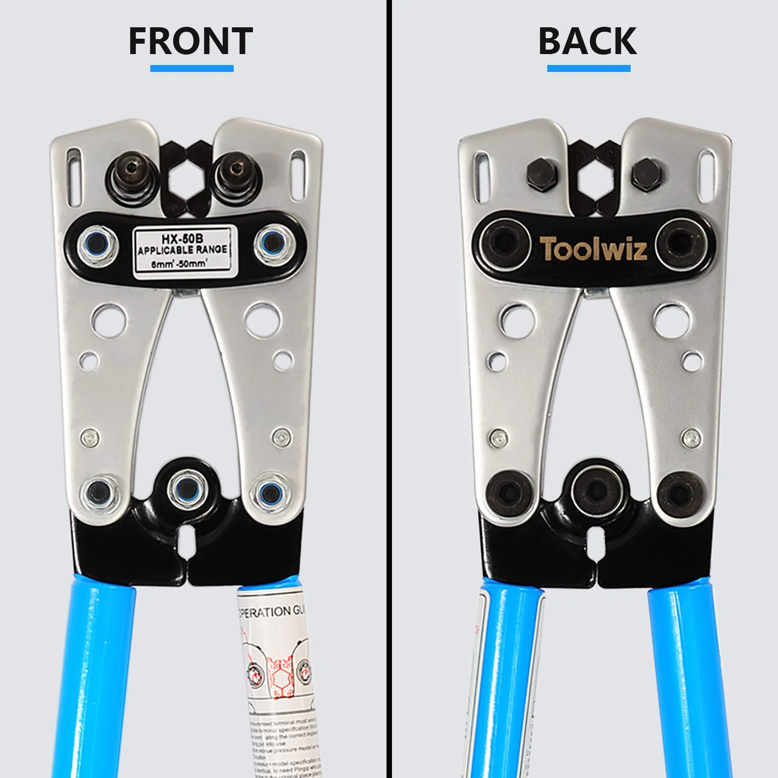 Toolwiz Alicates de Terminals Crimpadora 6mm² ~50mm² 1/0-10 AWG Herramienta para Cortar y Presionar Cables