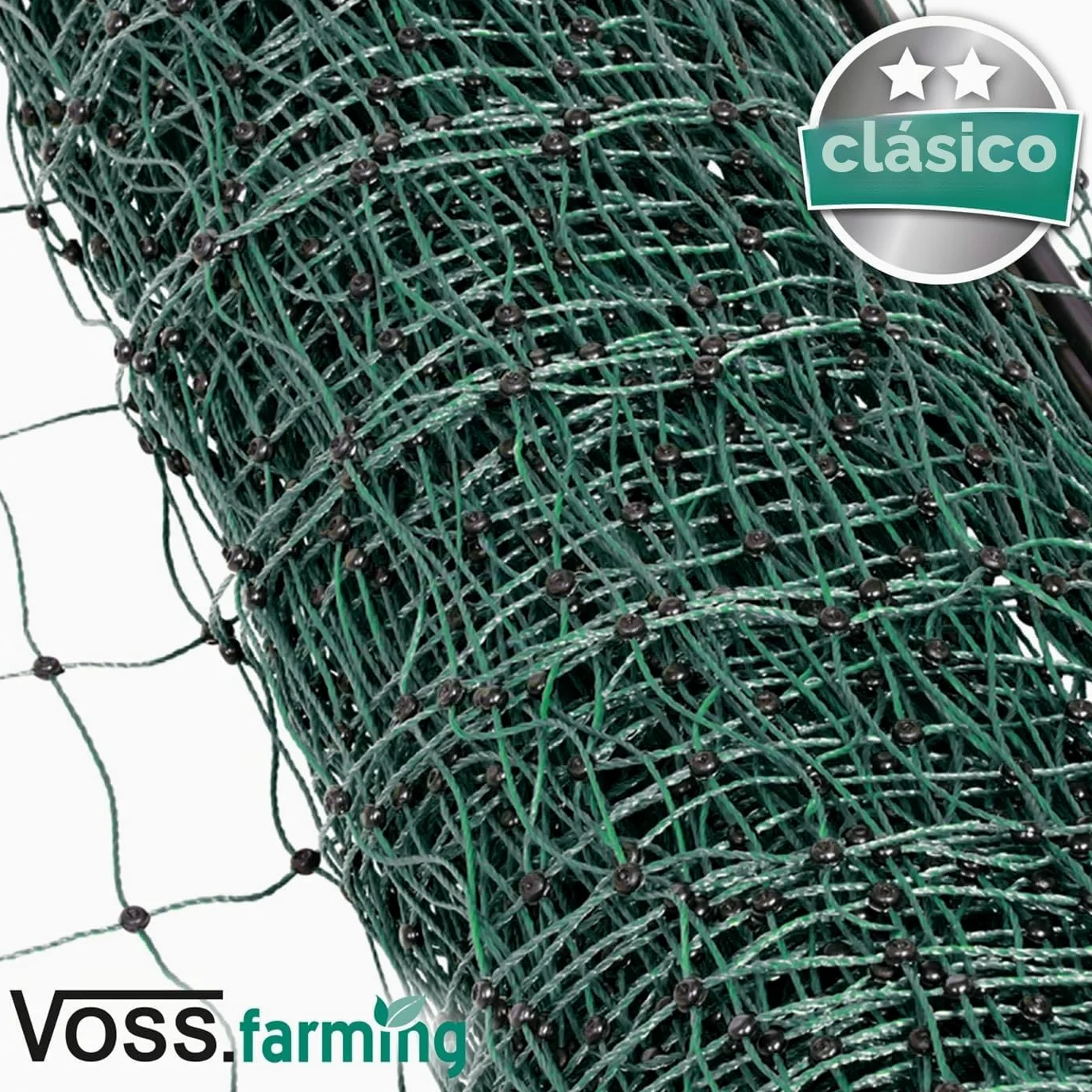 VOSS.farming Malla eléctrica para gallinas “farmNET”, Rollo de 25m de Longitud y 112cm de Altura, 9 Postes con Punta Doble y Kit de reparación