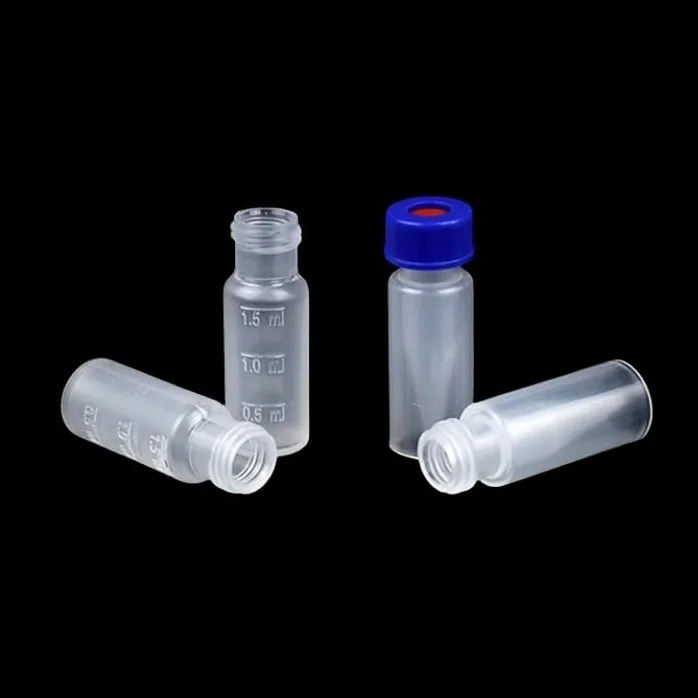 Viales de cromatografía PP de 1,5 ml - Frascos de plástico transparente y ámbar for muestras de cromatografía, paquete de 100 | Amber,250ul