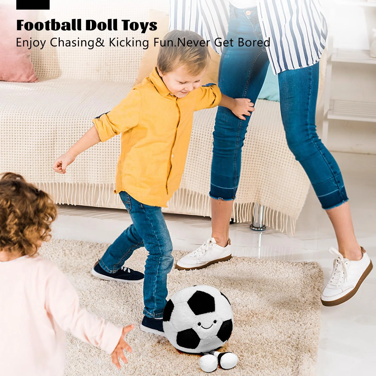 Peluche de fútbol Capaneus, cojín suave para asiento, juguete de peluche, regalo para niños y amantes del fútbol