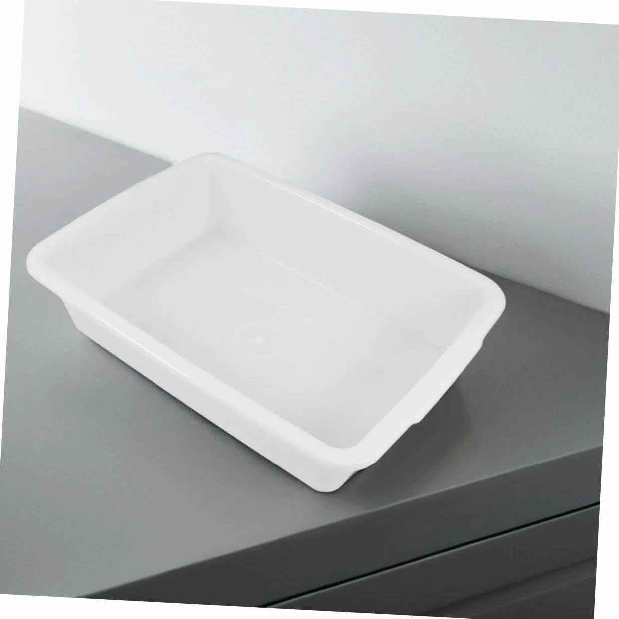POPETPOP Bandeja Resistente a Ácidos y Álcalis 24x17x6.5 cm Plástico Blanco Anti Fugas Laboratorio