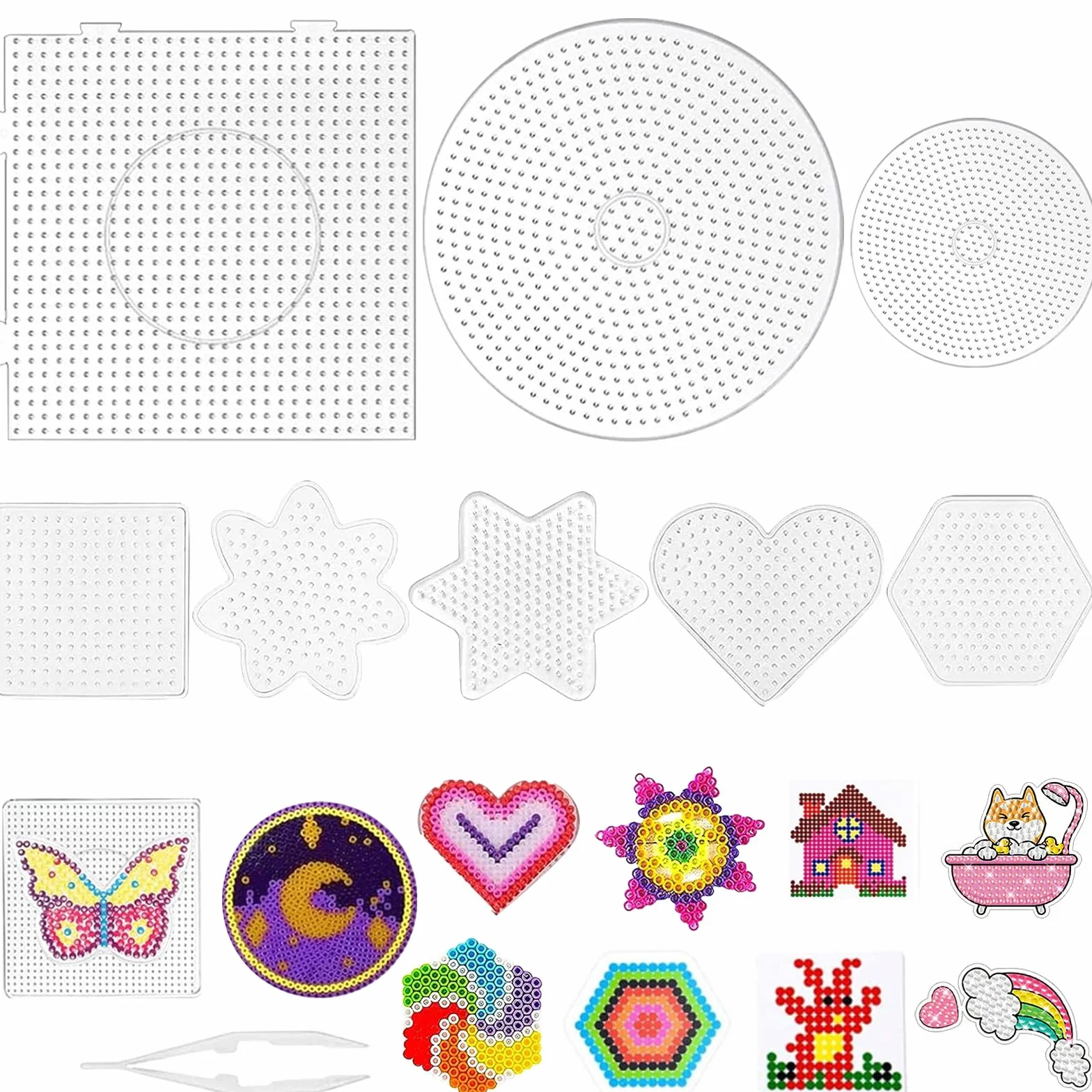 Plantillas para cuentas de planchar 5 mm, placas transparentes, accesorios de manualidades, regalo niños