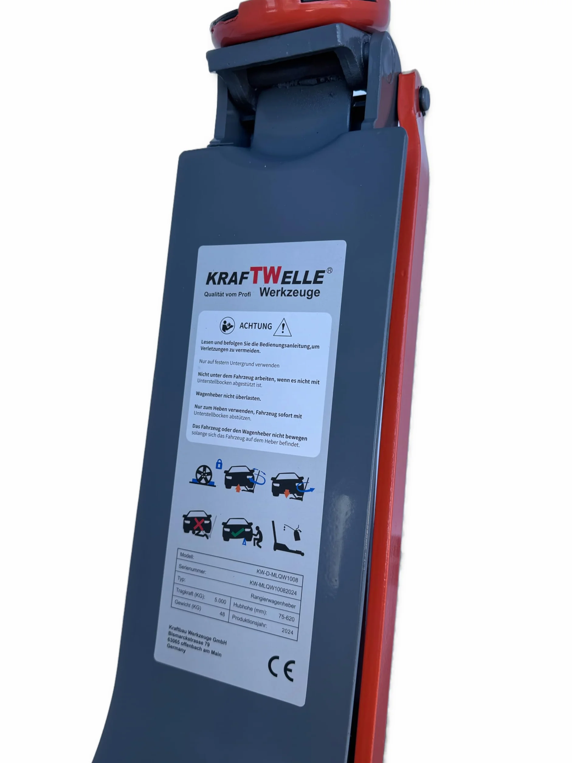 Kraftwelle gato hidráulico tipo carretilla de 5 toneladas, 75 mm – 620 mm, doble pistón, pedal hidráulico para coche, furgoneta, transporte, todoterreno