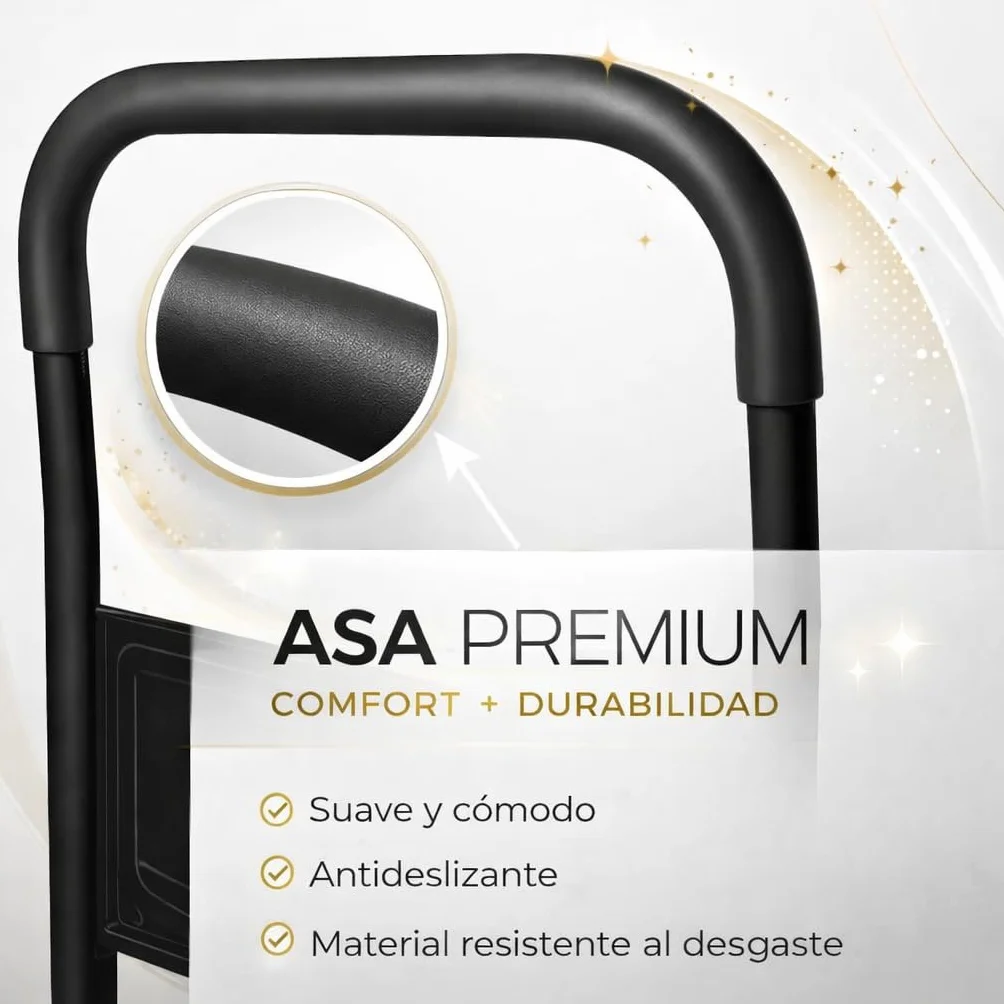 Carro de Plataforma Transporte Industrial Plegable 150kg Negro