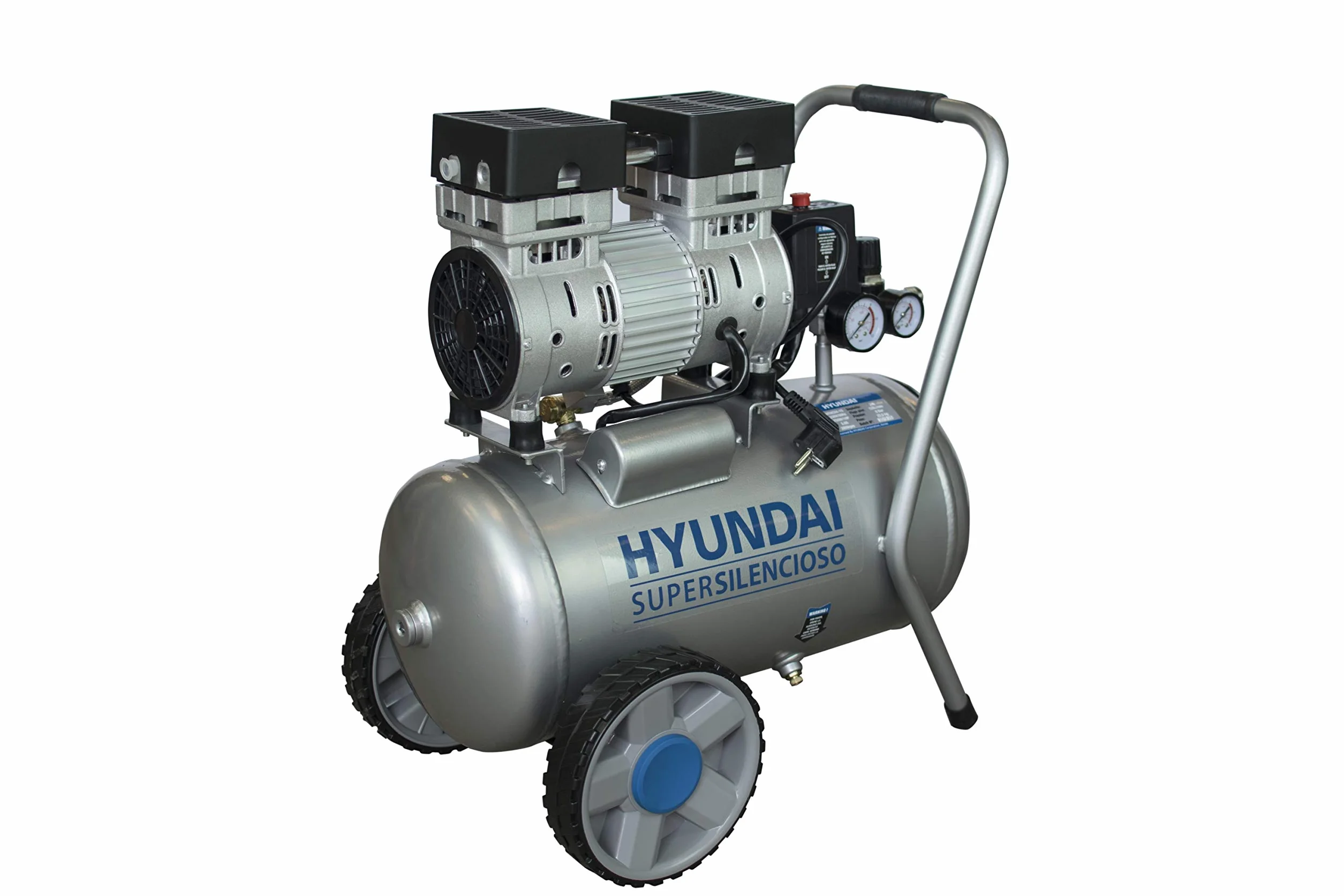 Hyundai HYAC24-1S Compresor silencioso, SIN MANTENIMIENTO NO NECESITA ACEITE, plateado