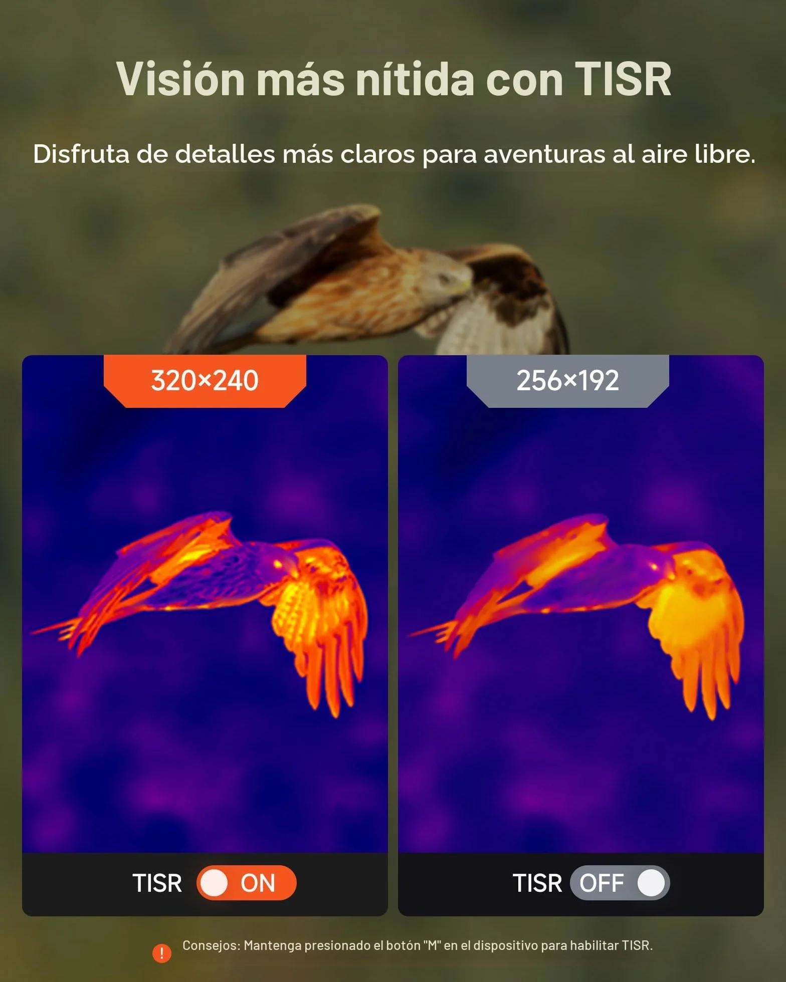 TOPDON Monocular termográfico TS004, 320x240 TISR Alta Resolución, 13 mm, 50 Hz, 32 GB de RAM, 11 Horas de batería, Ideal para exploración Nocturna al Aire Libre, observación de Fauna y Caza