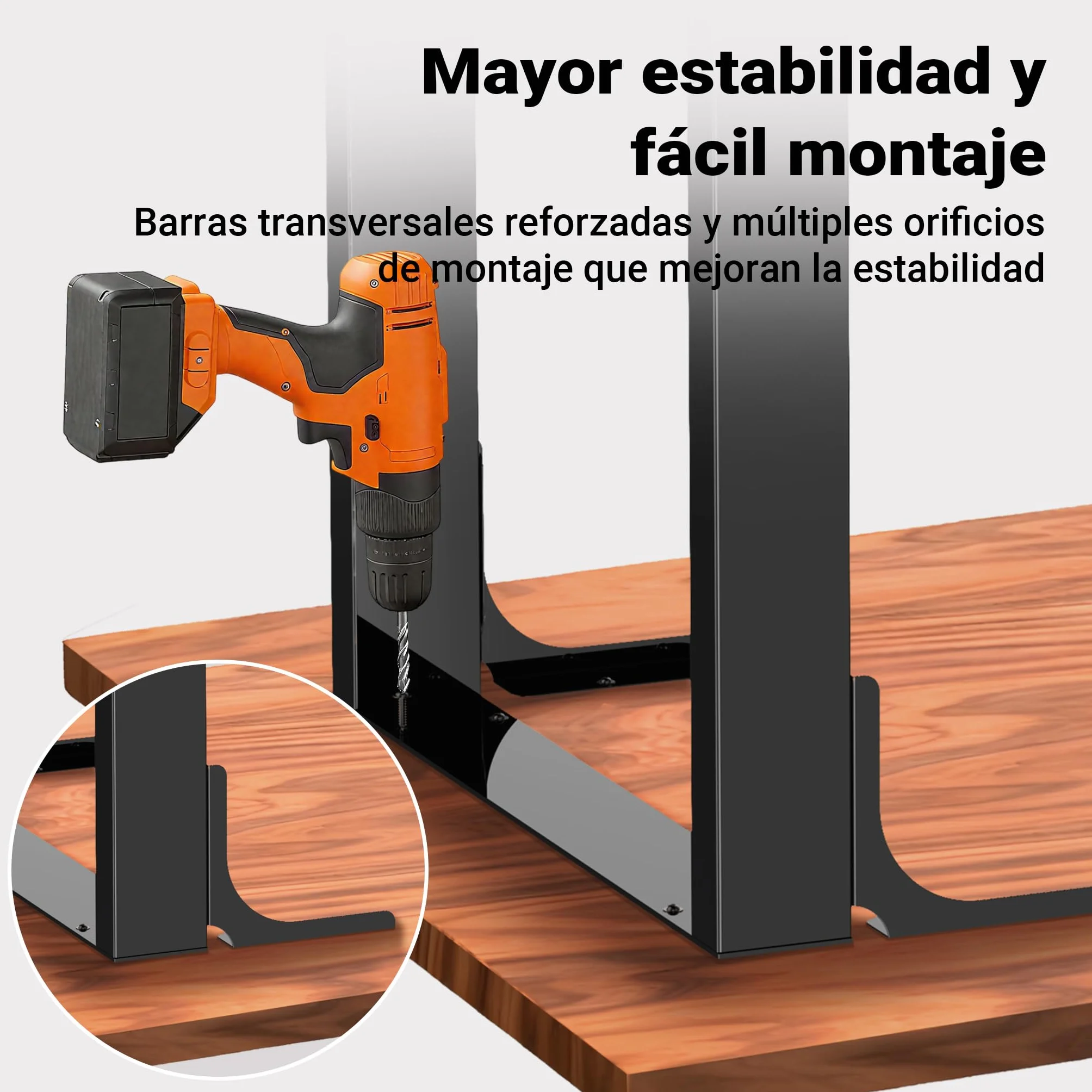 WilTec Bastidores para Mesa 60x72 cm Acero Lacado Claro Caballetes para Tablero Patas mesita Bricolaje