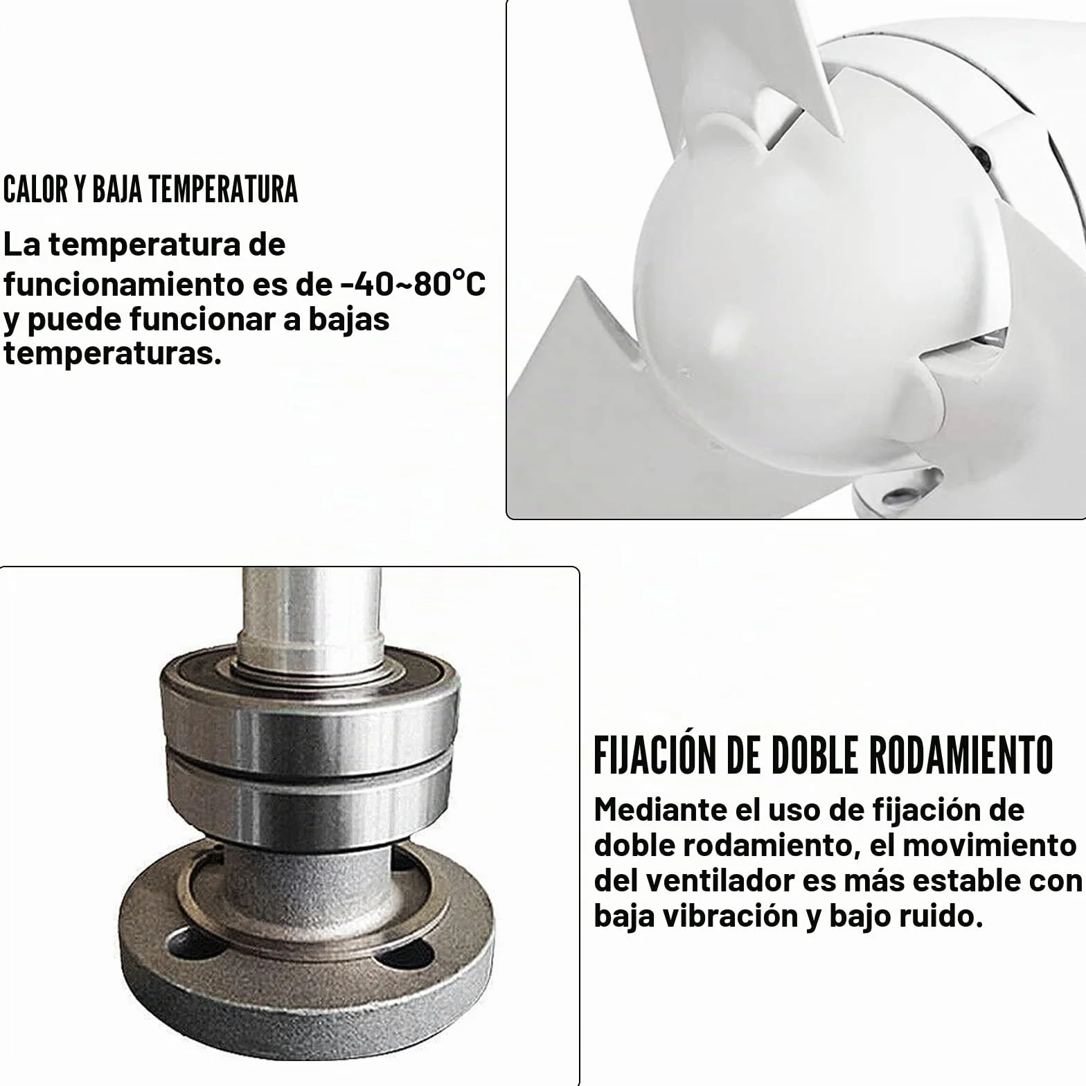 VEVOR Generador de Turbina de Viento 400 W 12 V Turbina de Viento con 3 Palas Velocidad Nominal de 800 r/min Aerogenerador de Controlador de Carga DC 12 V con Cojinetes Dobles para Carreteras y Barcos