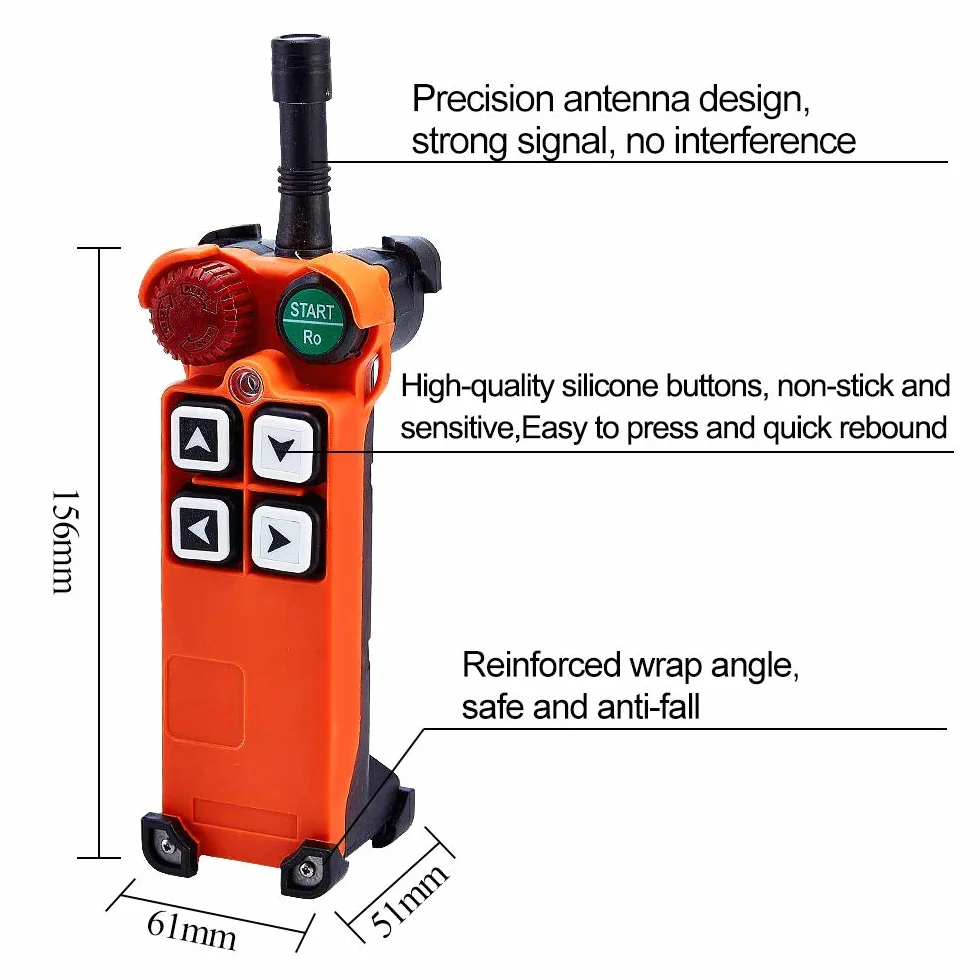 MXBAOHENG Mando para Grua Mando Puente Grua F21-4S 220V Mando para Polipasto Mando Grua 1*Receptor 1* Transmisor