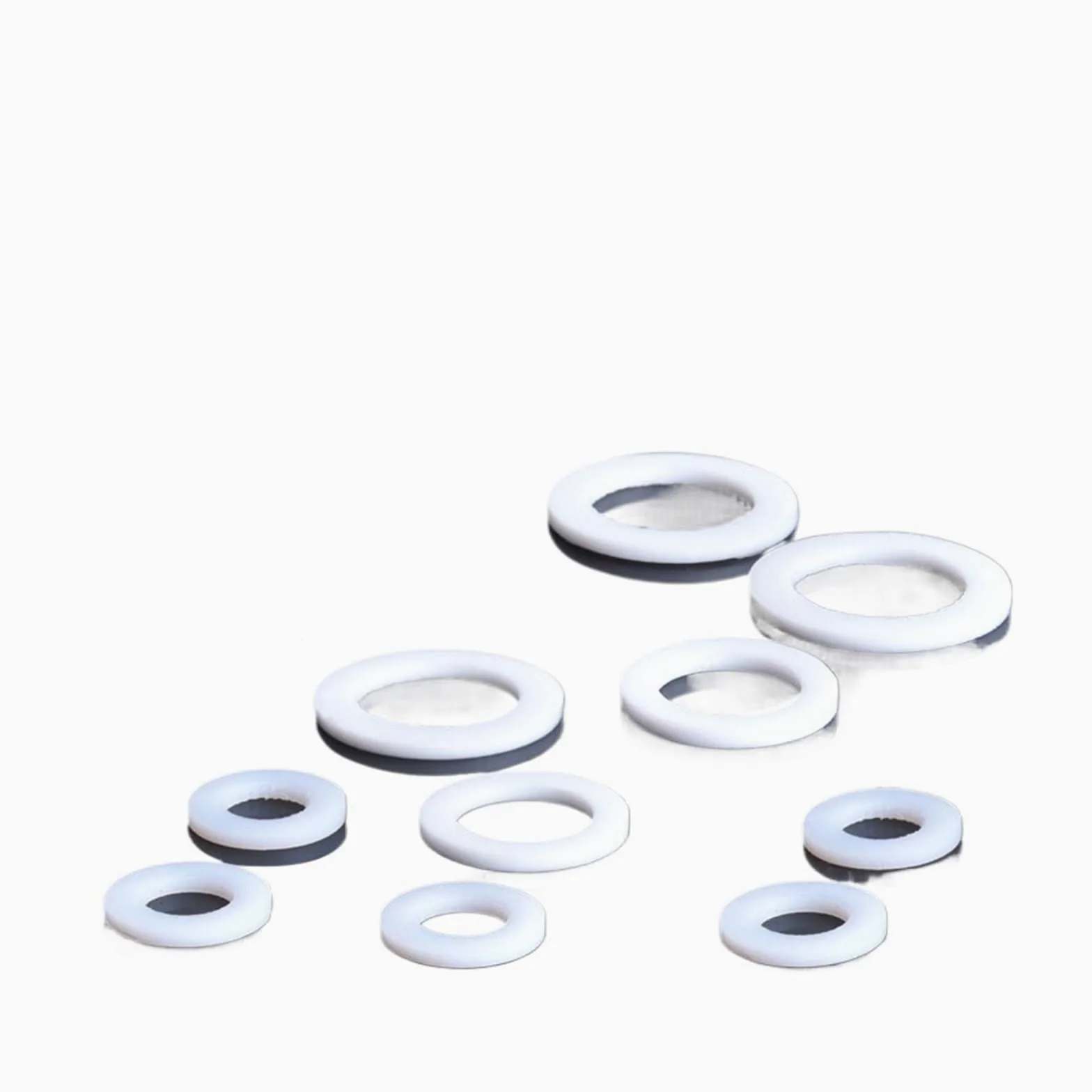 100 piezas blancas de 1/2" 3/4" 1" de goma de silicona PTFE, almohadilla plana for de ducha, junta de manguera, fuelle, arandela(DN15 PTFE gasket)